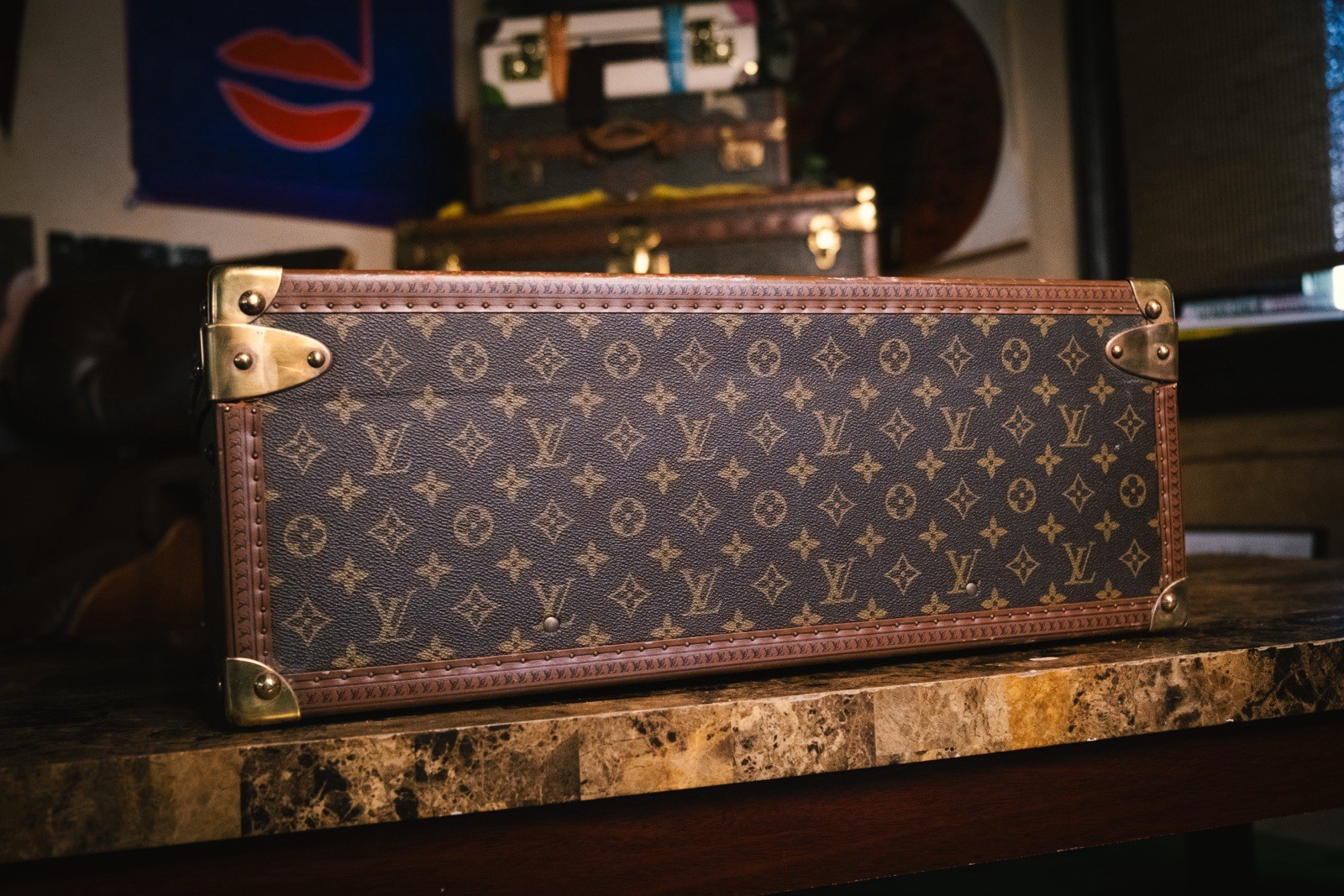 Louis Vuitton Alzer 55 Vintage Suitcase Trunk 1980s