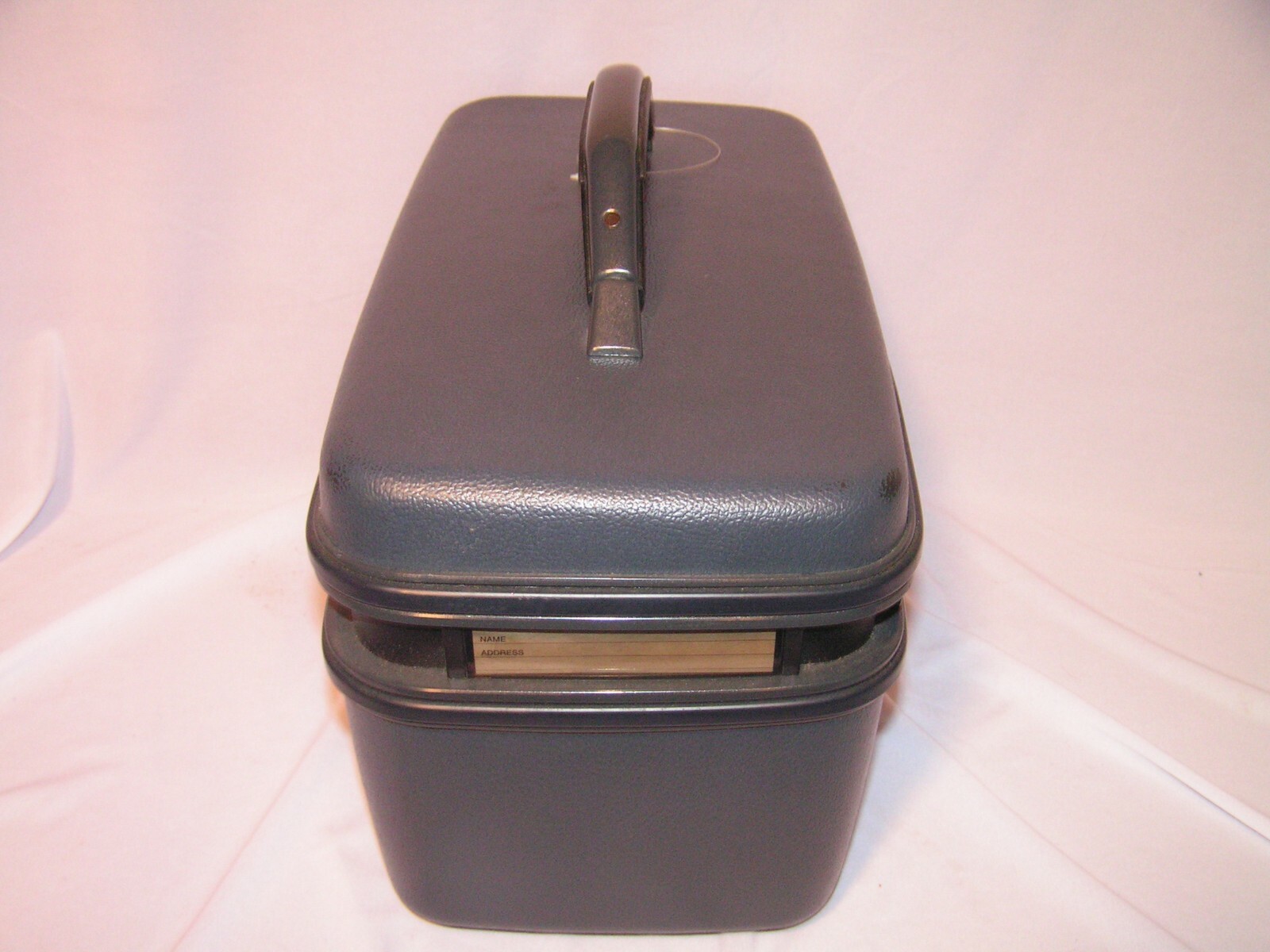 Vintage Samsonite Black or Dark Blue Train Case with Mirror & Tray – No Key