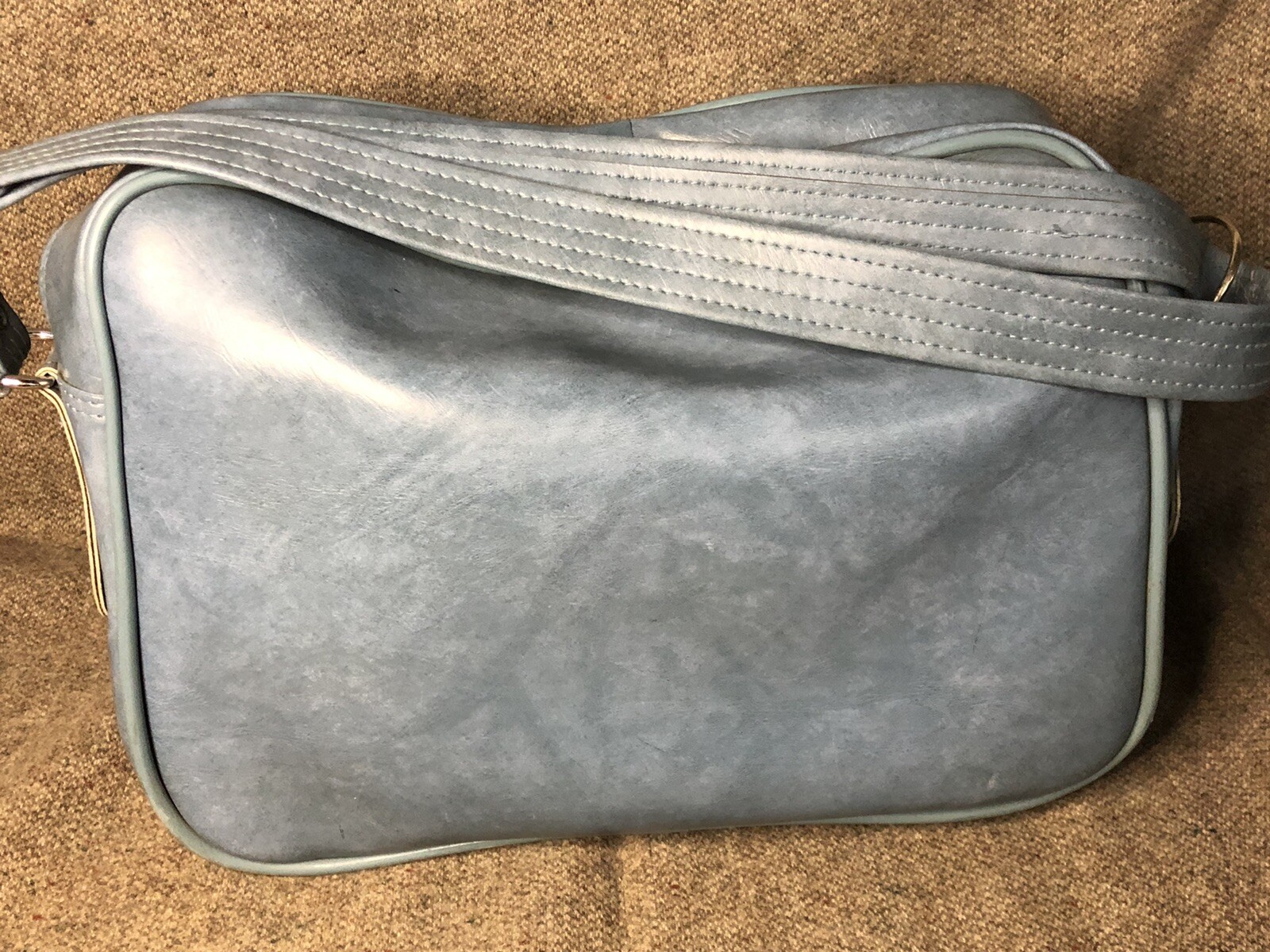Vintage MCM Monarch Turquoise Blue Travel Bag Luggage Carry On Locking Zipper