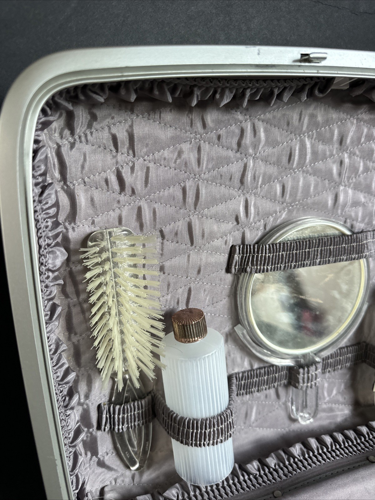 Samsonite Hard Shell 1950 Carry-On Luggage Small Travel Bag w/ Mirror #P
