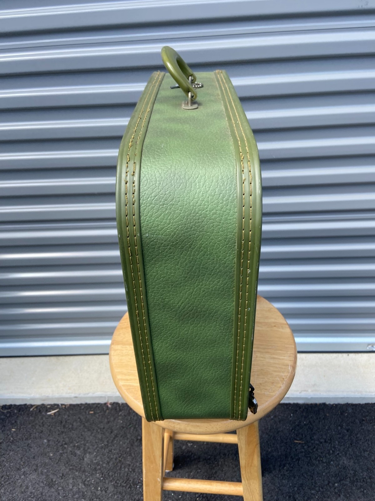 Vintage Green Suitcase Green Tartan Plaid Soft Side Luggage MCM Y2K
