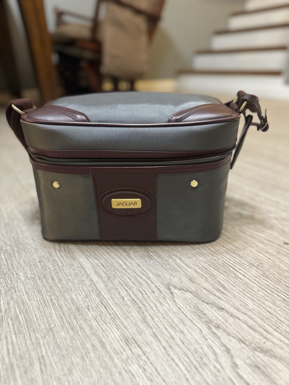 Vintage Jaguar Train Case Cosmetic Bag