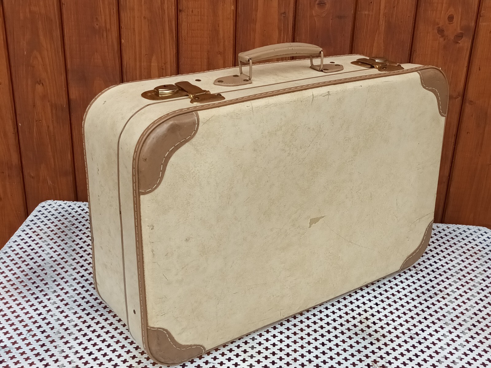 Vintage Suitcase 50s Retro Weekender Hard Shell Mid Century 60s 13