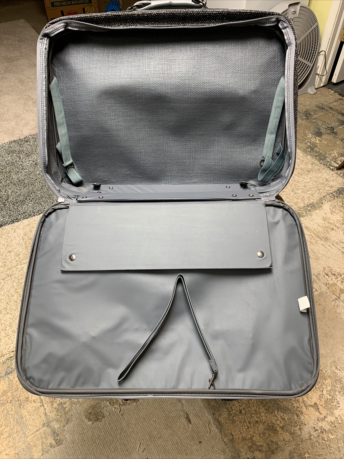 oscar de la renta vintage leather trimmed tweed suitcase