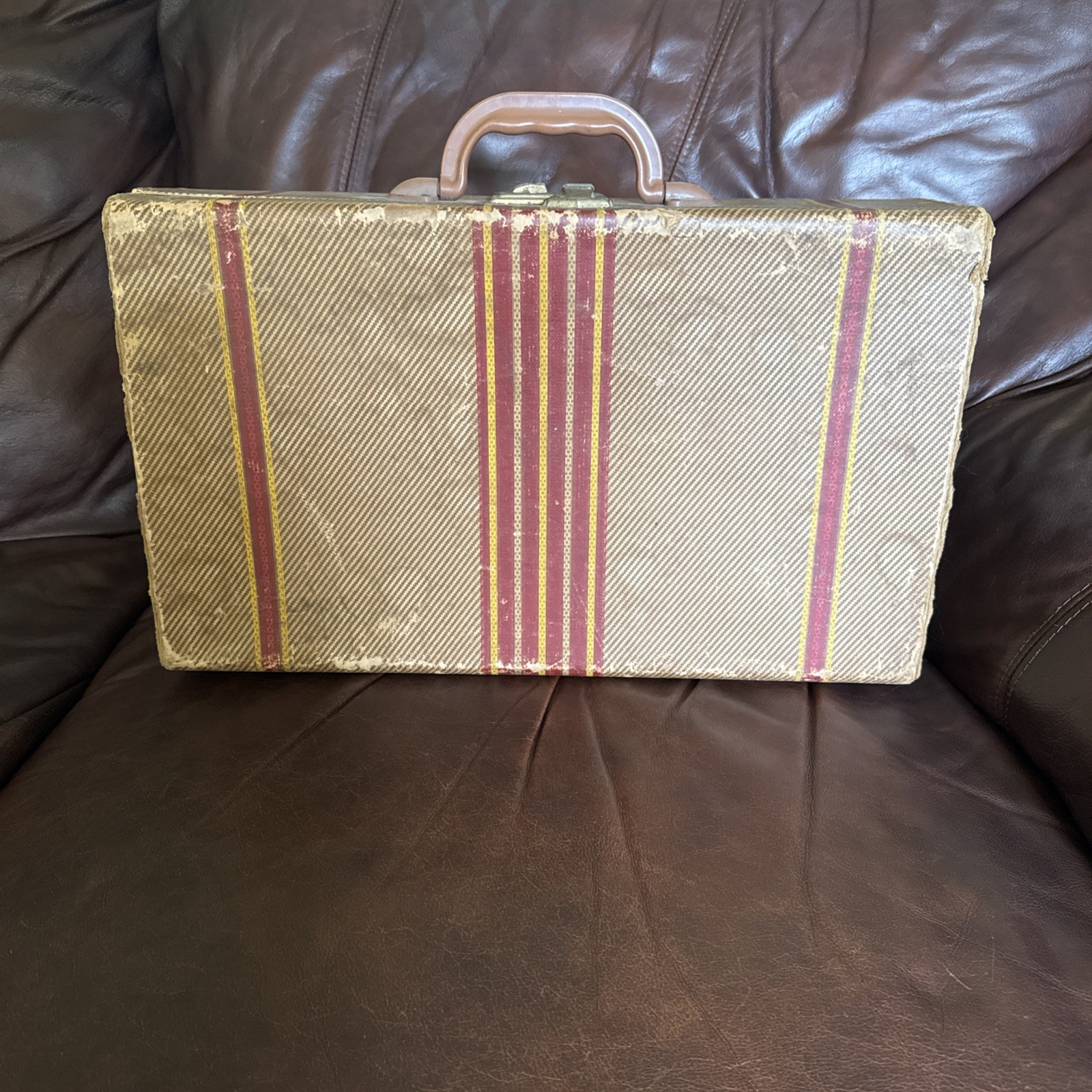 Vtg/antique 1920s Cardboard Suitcase Prop From Murder Mystery Skits.