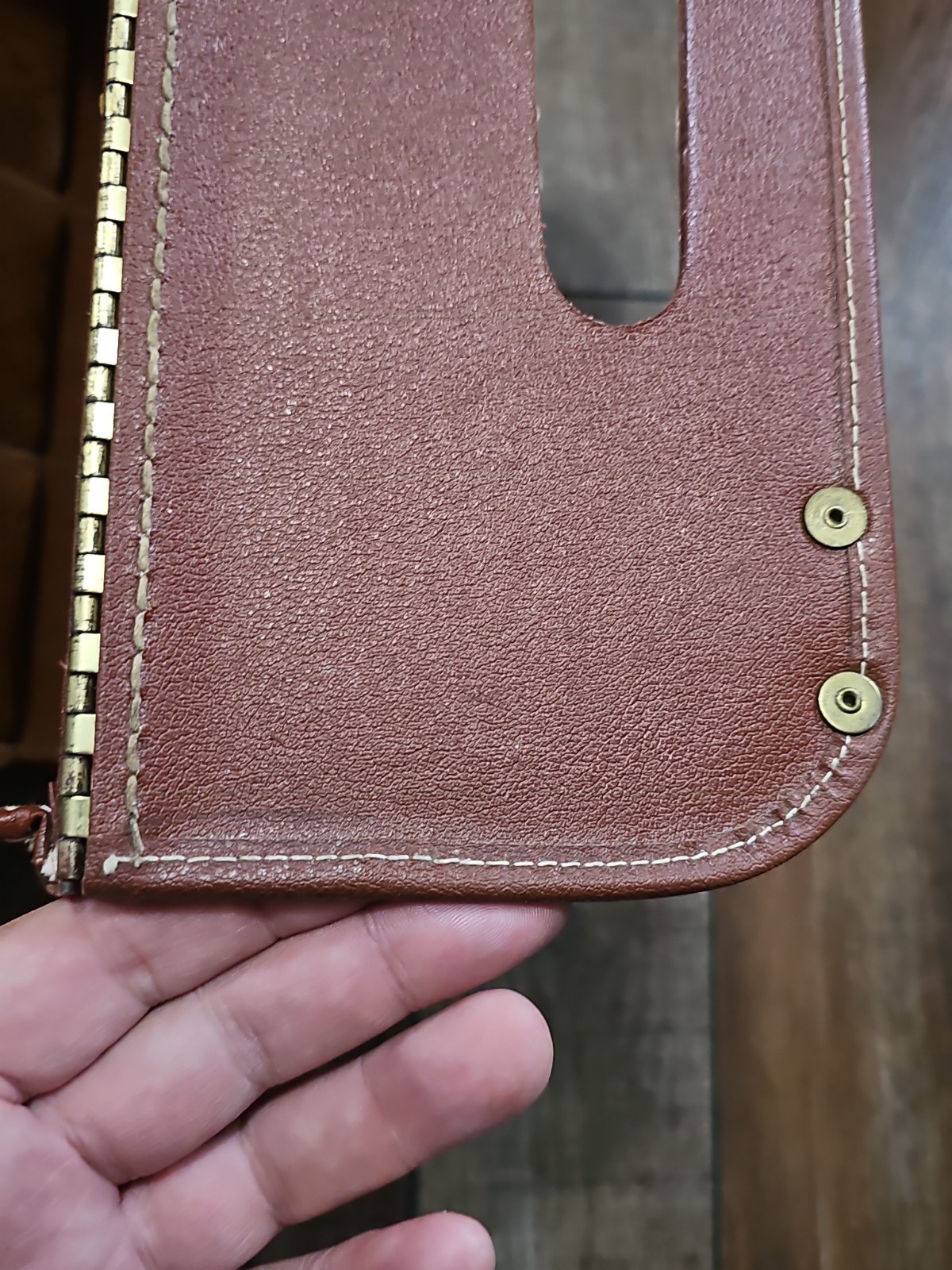 Vintage Train Case Or Possibly Salesmans Briefcase. With Two Sided Card Holder?