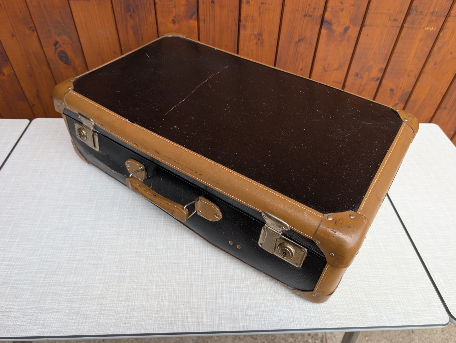 Vintage Suitcase Retro Travel Case 50s 60s 2 Units Mid Century