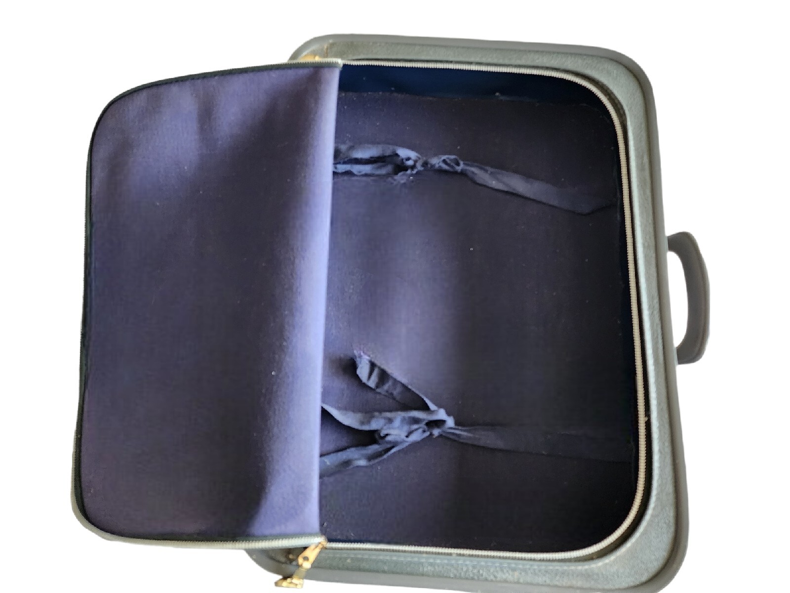 Rare Vintage Presto Lock Corp. Travel Suitcase Blue approx 16″x21″x3.5″