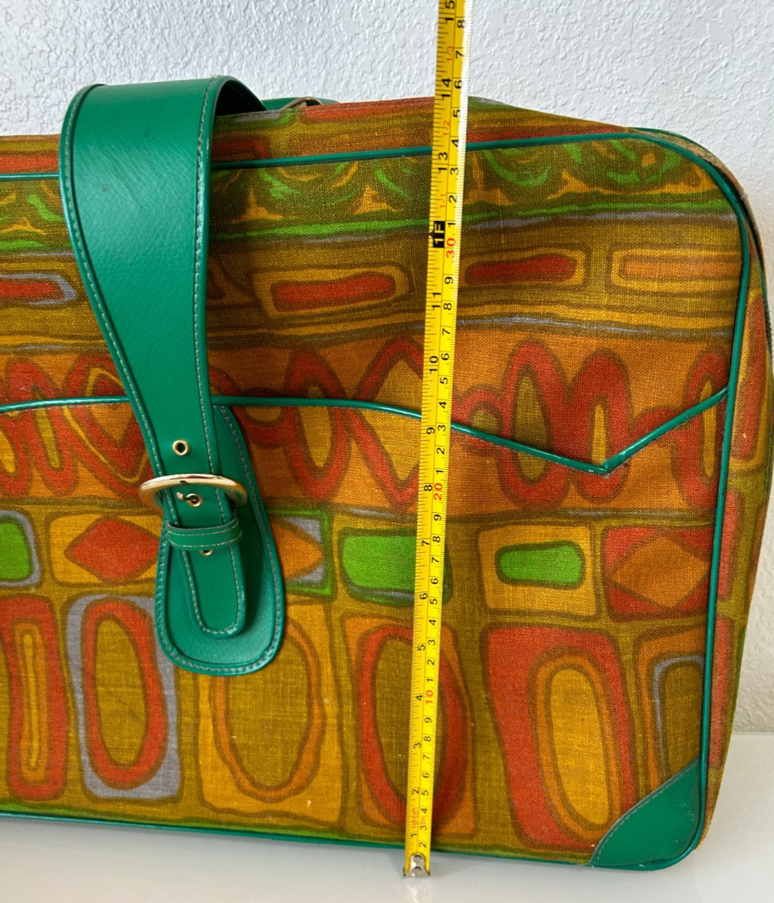 Set Of 2 Vintage 60s 70s Geo Suitcase Granny Retro Mod Travel Luggage Japan VGUC