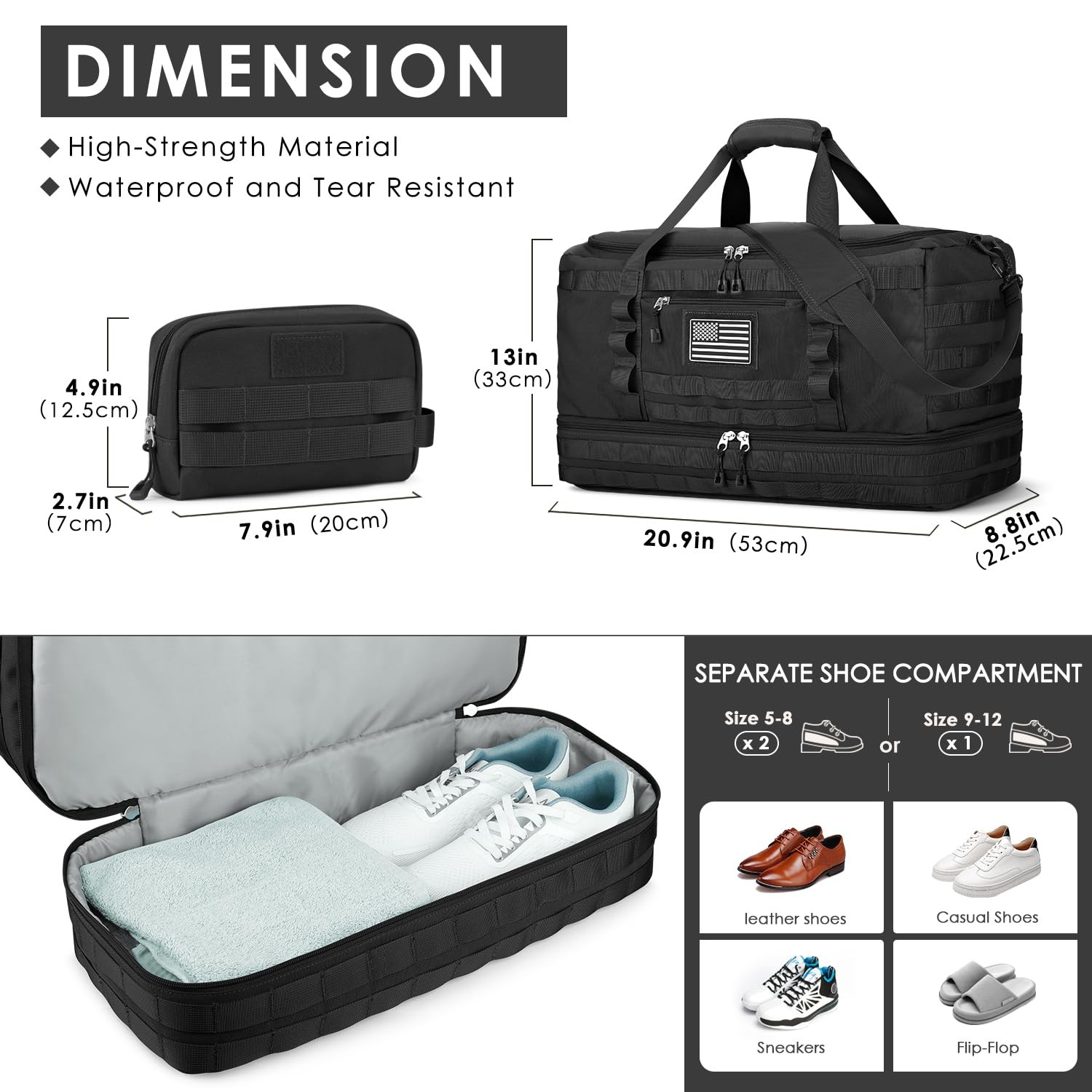 Etronik Gym Bag For Men Women Carry On Luggage 22X14X9 Airline Approved