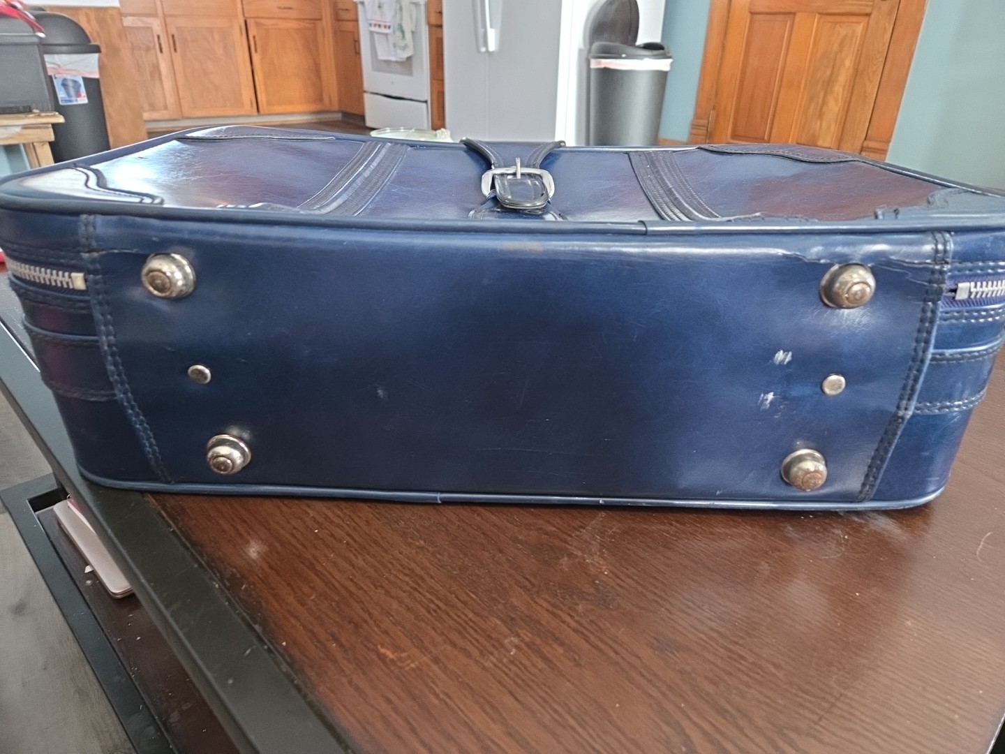 Vintage Blue Suitcase Luggage Retro 80s