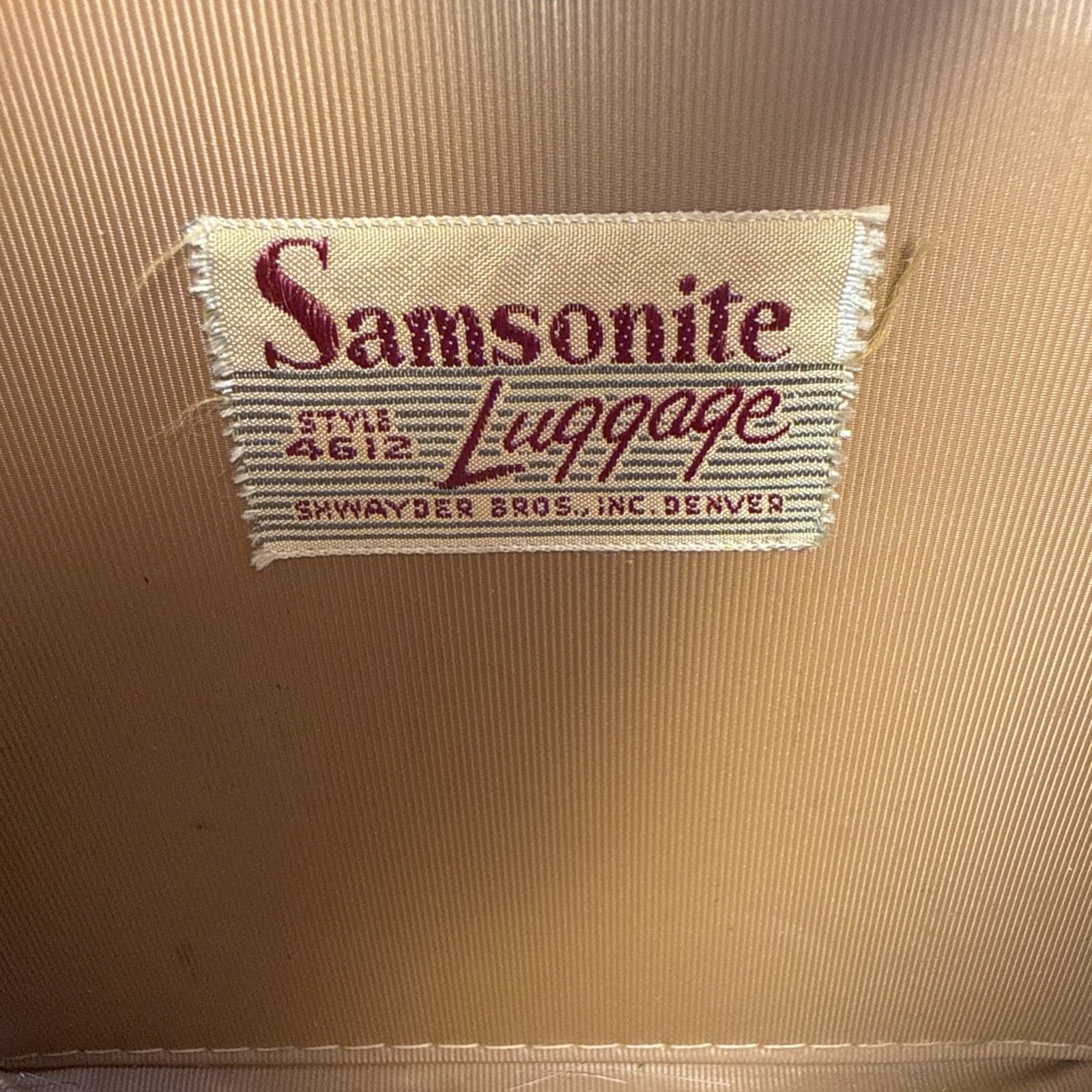 Vintage Samsonite Shwayder Bros Leather Luggage Train Case Brown No Key
