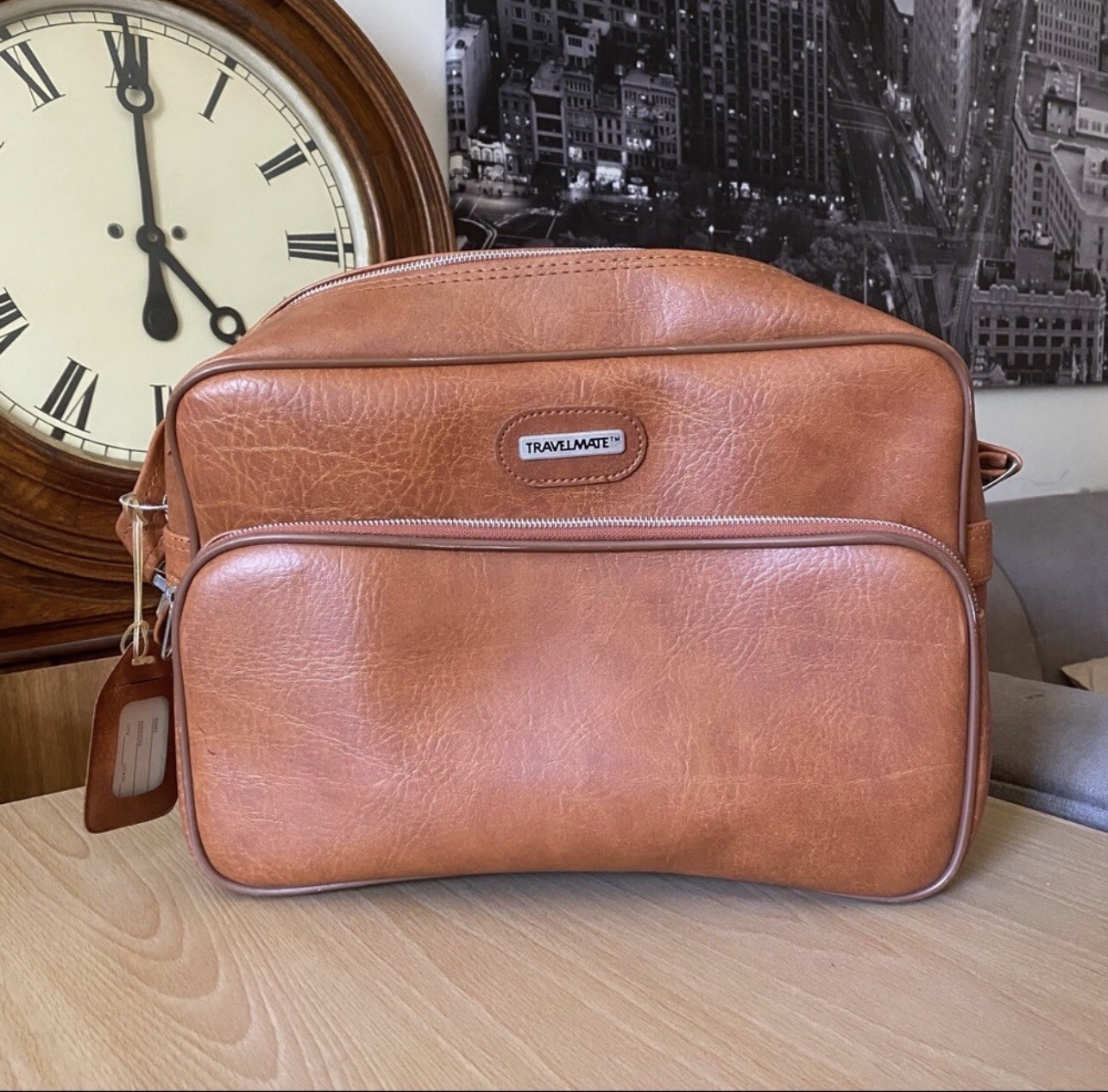 Vtg Travelmate Tan Overnight Bag / Carry On Luggage / Jet stream Bag