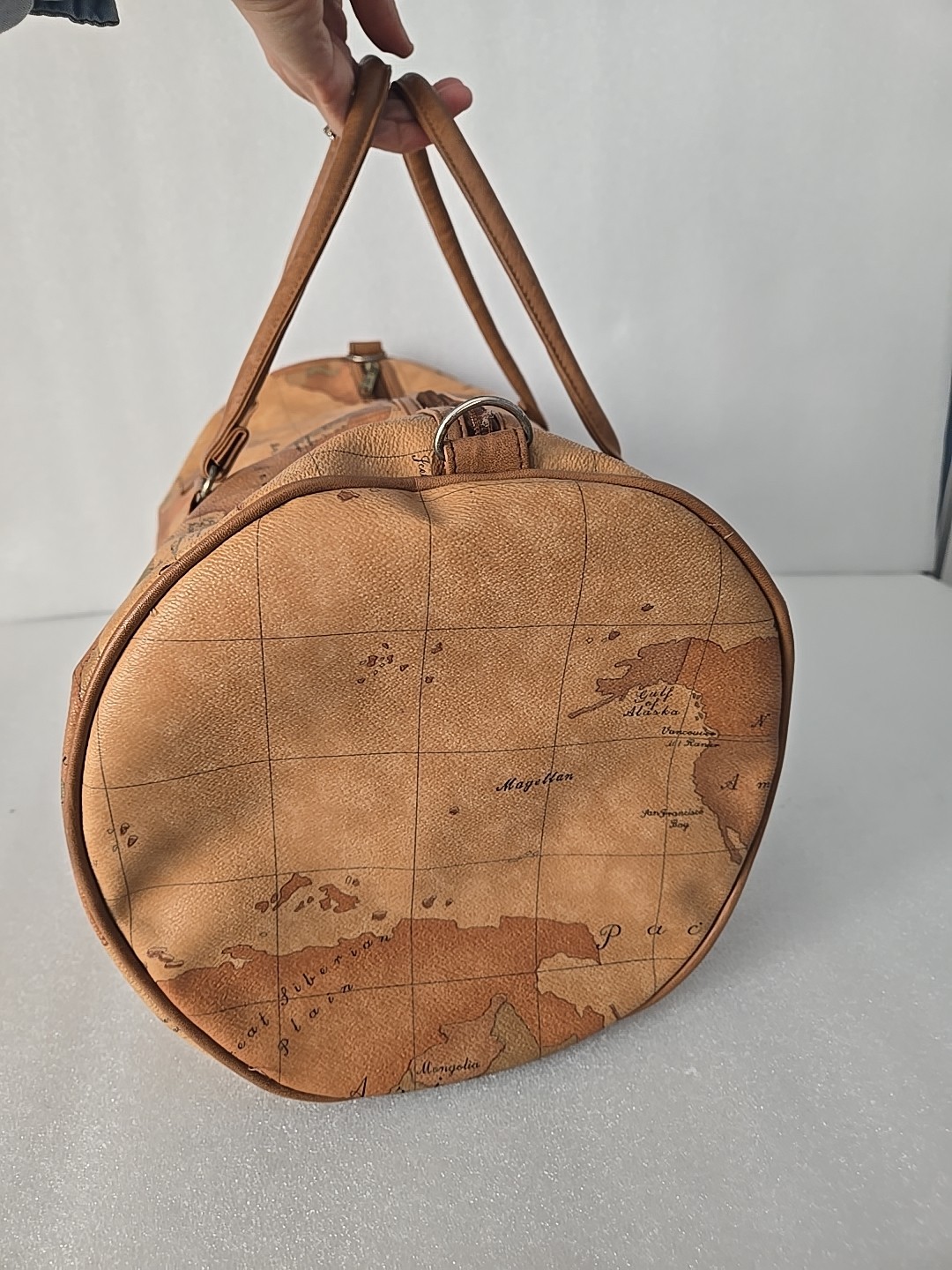 Vintage Magellan World Map Duffel Bag Weekender Carry-On 1990s