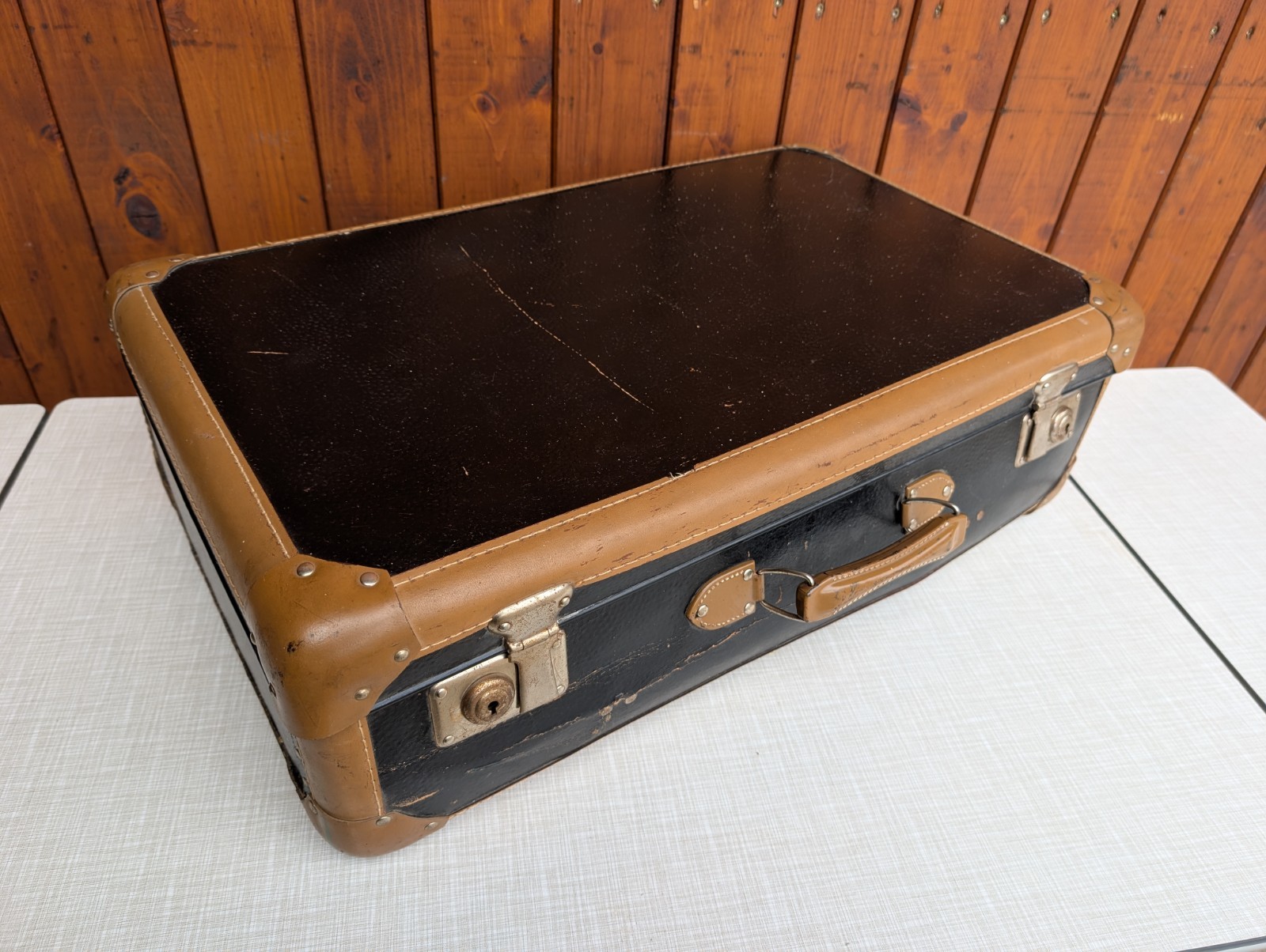 Vintage Suitcase Retro Travel Case 50s 60s 2 Units Mid Century