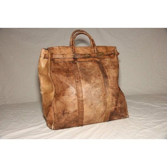 Vtg SIMA – PATICA Cuero Vala Leather Luggage Brass Hardware Made In Argentina