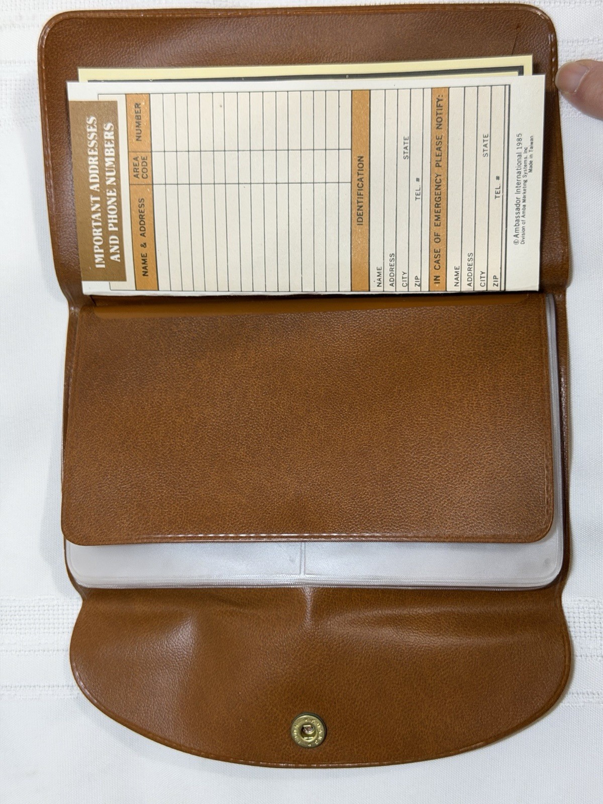 Vtg Samsonite 70s Travel Shoulder Bag Purse W/ Wallet Brown/Tan Faux Leather