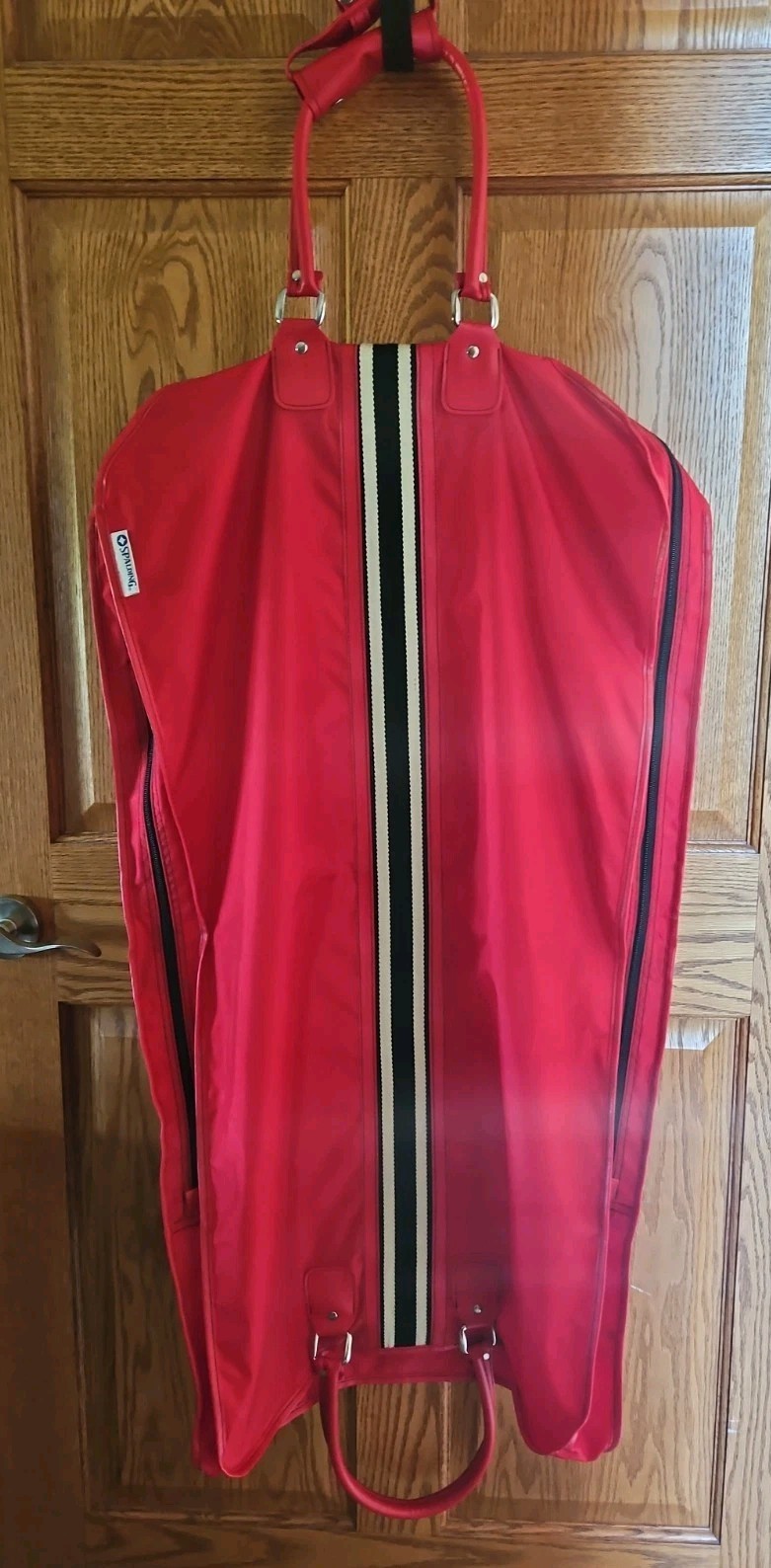 RARE! Vintage Spaulding RED Sport / Athletic Nylon Waterproof Garment Bag