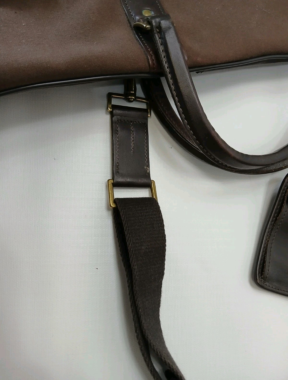 Vintage Hartmann Folding/Hanging Garment Suit Bag Brown Leather Trim