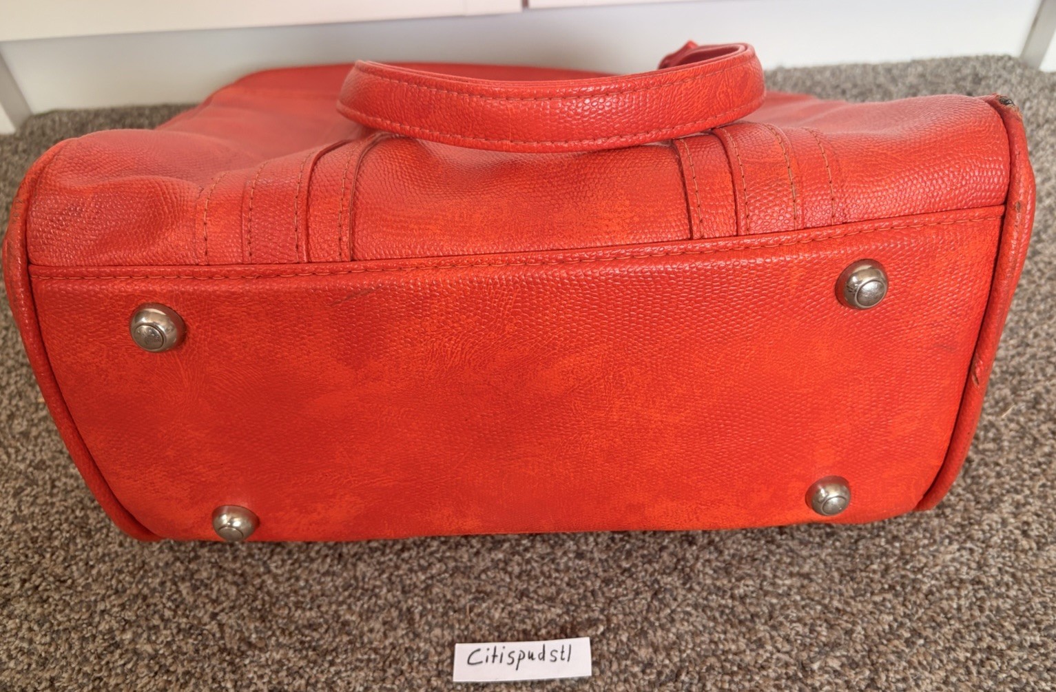 🧳 1970’s Samsonite Sherbrooke Luggage Tote Orange Autumn Blaze 16” W x 13” H
