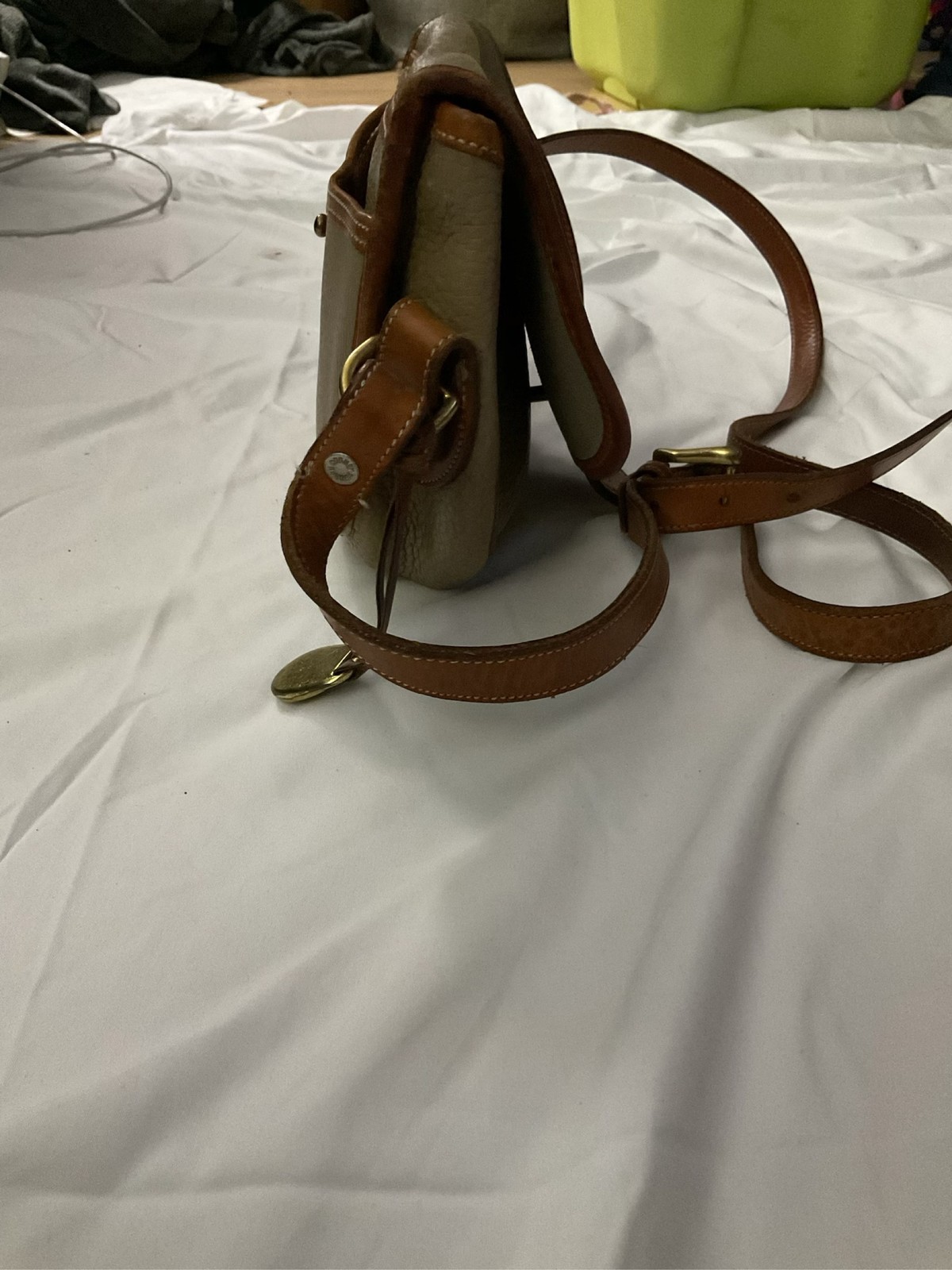 Dooney & Bourke Equestrian Saddle Crossbody Bag Taupe Tan