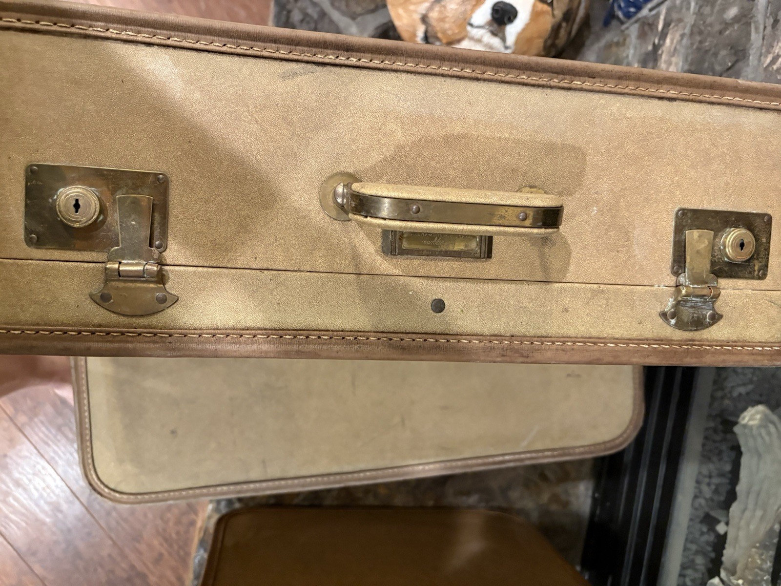 Rare Set Of 3 Matching VTG Sears JC HIGGINS LUGGAGE SET 40s 50s Tan Home Decor