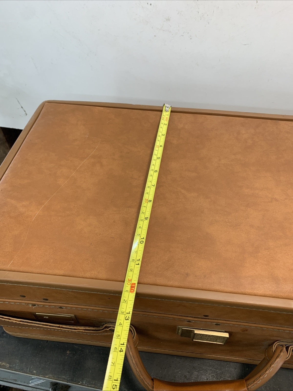 Vintage Hartmann Leather Luggage Tan Suitcase Paisley Lining