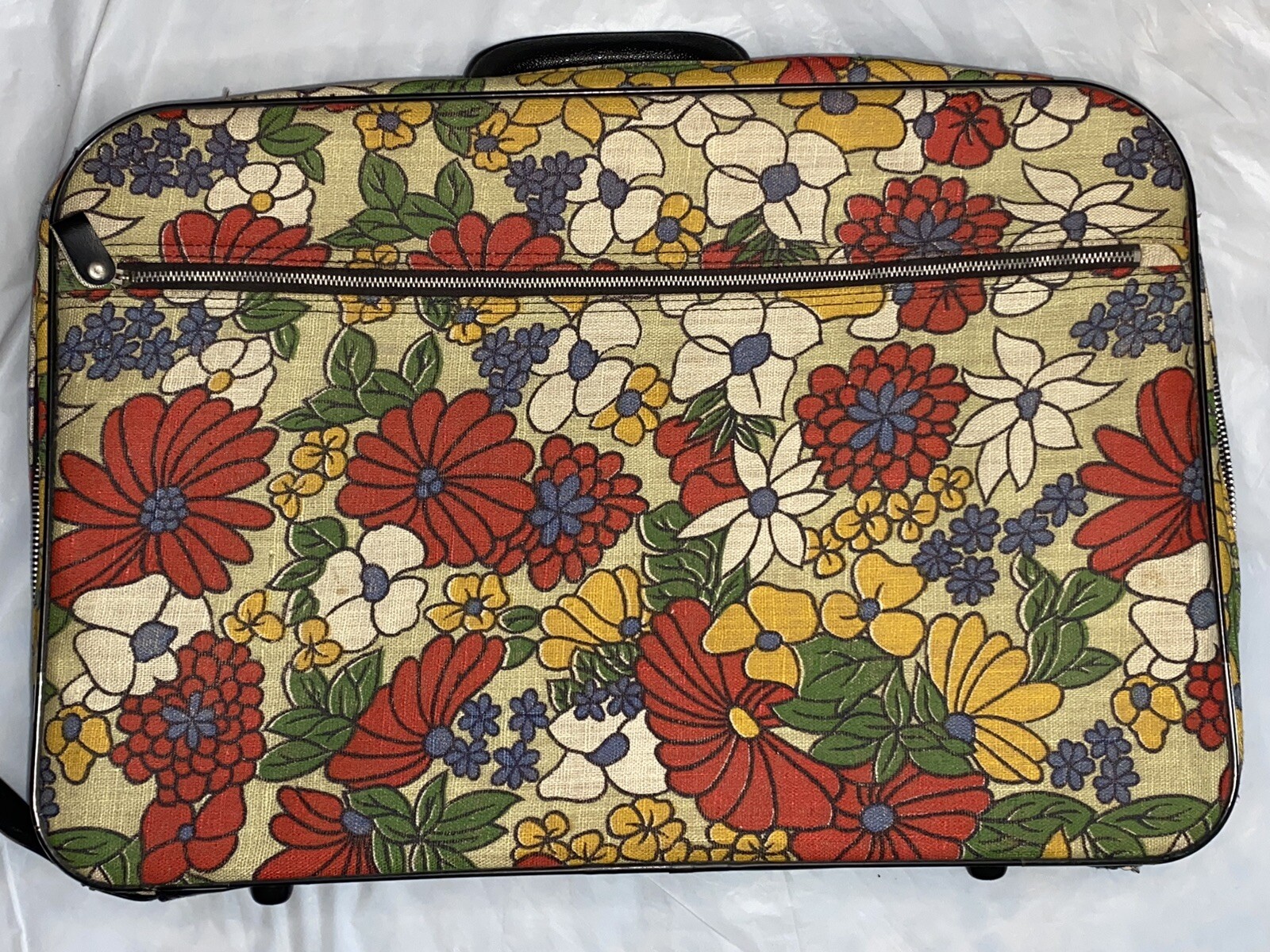 Vtg 60s/70s TRAVEL BAG SUITCASE RETRO Flower Power Mod Retro K- Line