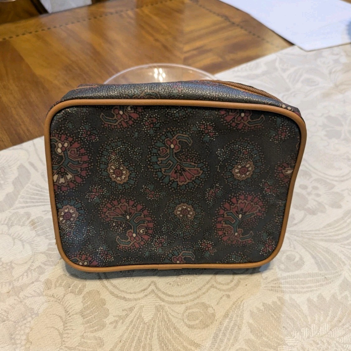 Vintage Avon Paisley Toiletry BagSet with3 Travel Bottles NIP Boho Cosmetic Case