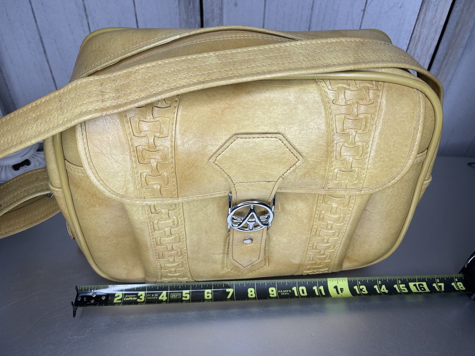 Vintage 70s American Tourister HARVEST GOLD Carry On Travel Bag Weekender Retro