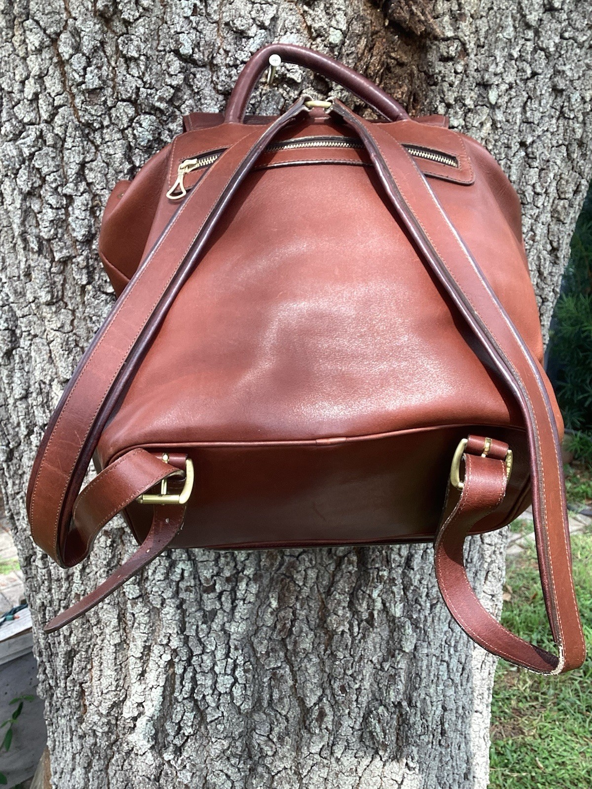 Cole Haan Vintage 90’s Brown Leather Backpack With Dust Bag