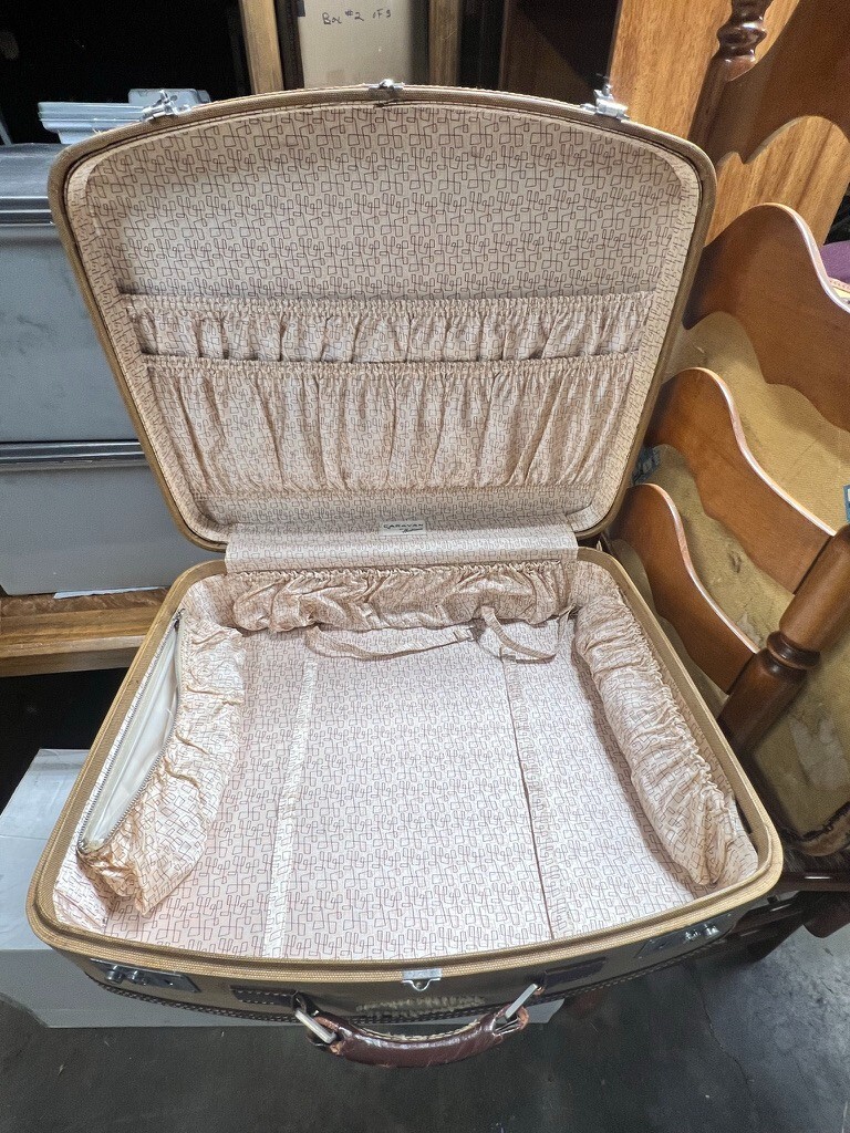 2 – 1940’s Vintage Suite Cases – both with OG travel inspection stickers