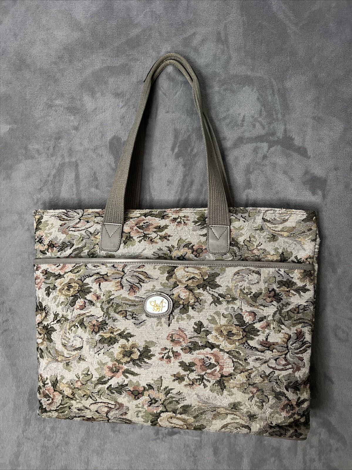 Diane Von Furstenberg Vintage Floral Tapestry Travel Bag Grandmacore Carpet Bag