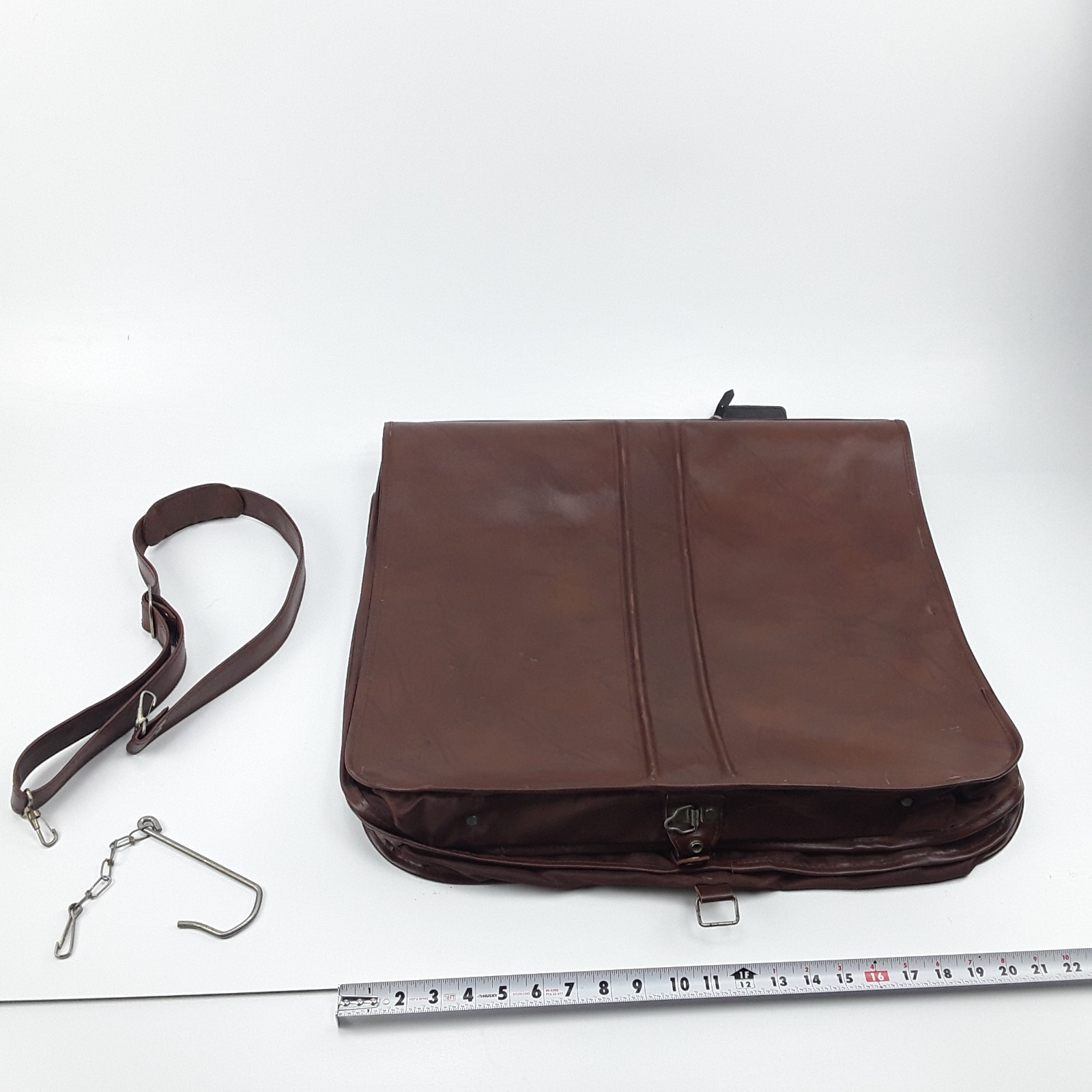 American Tourister Escort Garment Bag Luggage Vintage Faux Leather Brown