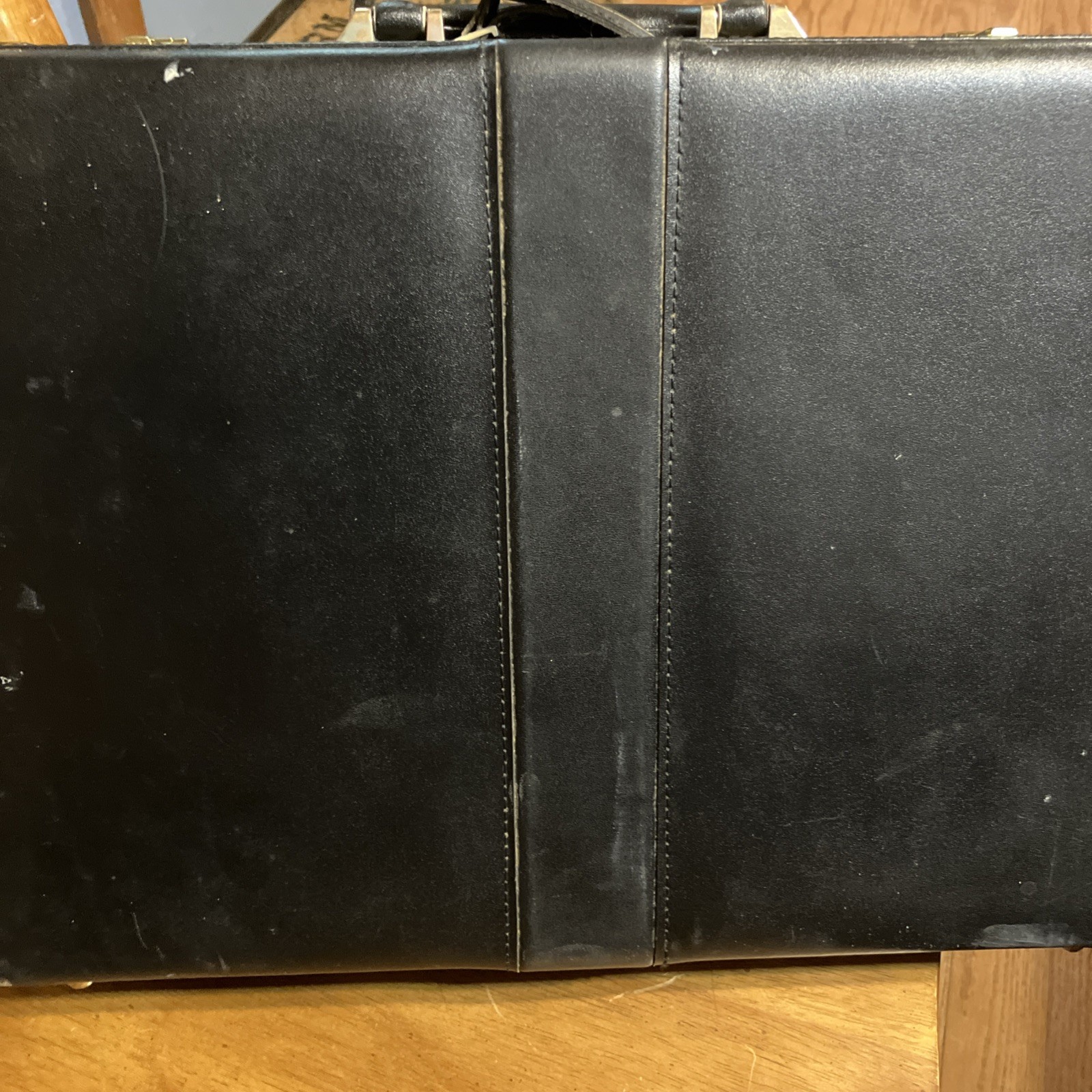 Vintage Jaguar Briefcase Hard Shell Black Leather/Faux Leather Material w/combo