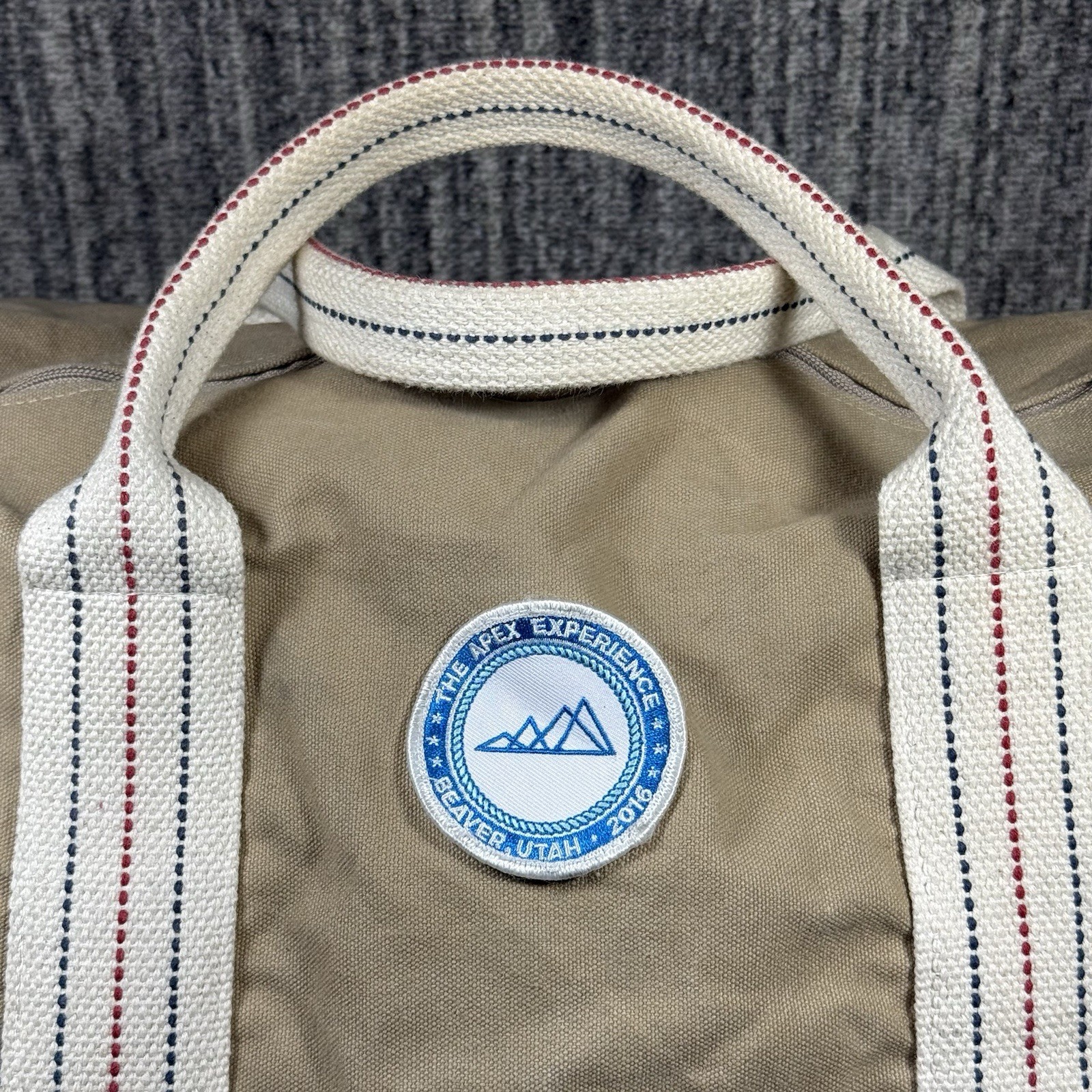 24″ Khaki Canvas Duffle Bag Utility Tote w/ The Apex Experience Patch Lined