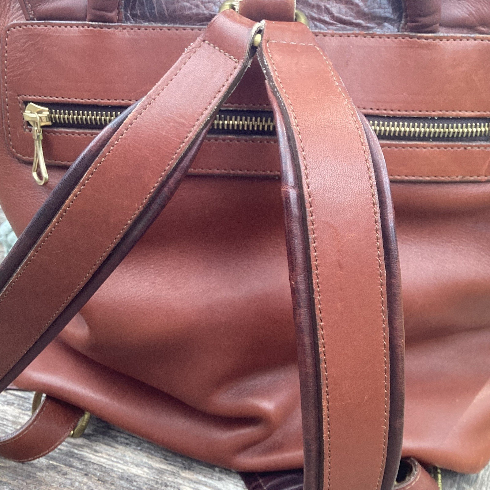 Cole Haan Vintage 90’s Brown Leather Backpack With Dust Bag