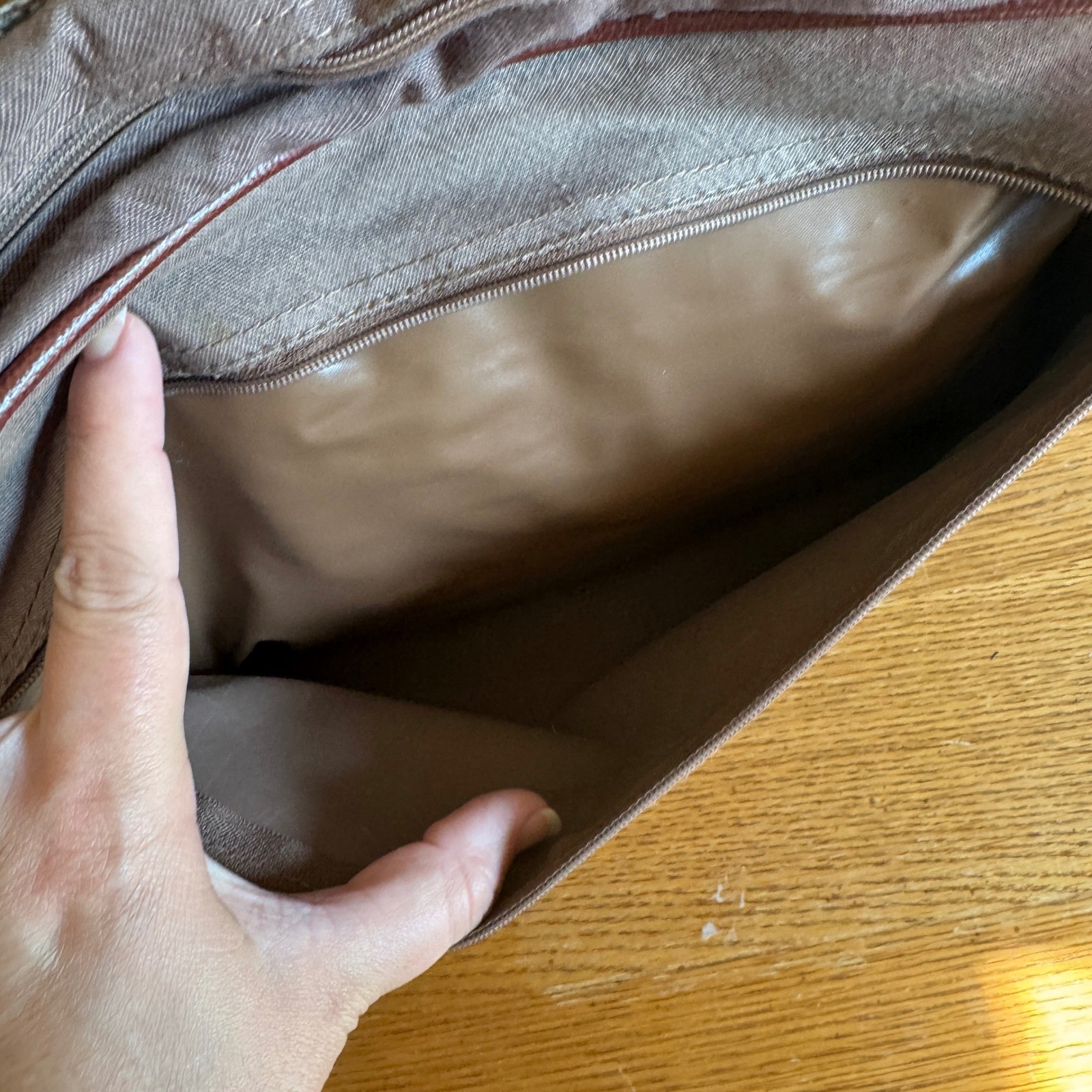 Vintage Polo Ralph Lauren 2 Pc Luggage Brown Herringbone Suitcase Toiletry Bag
