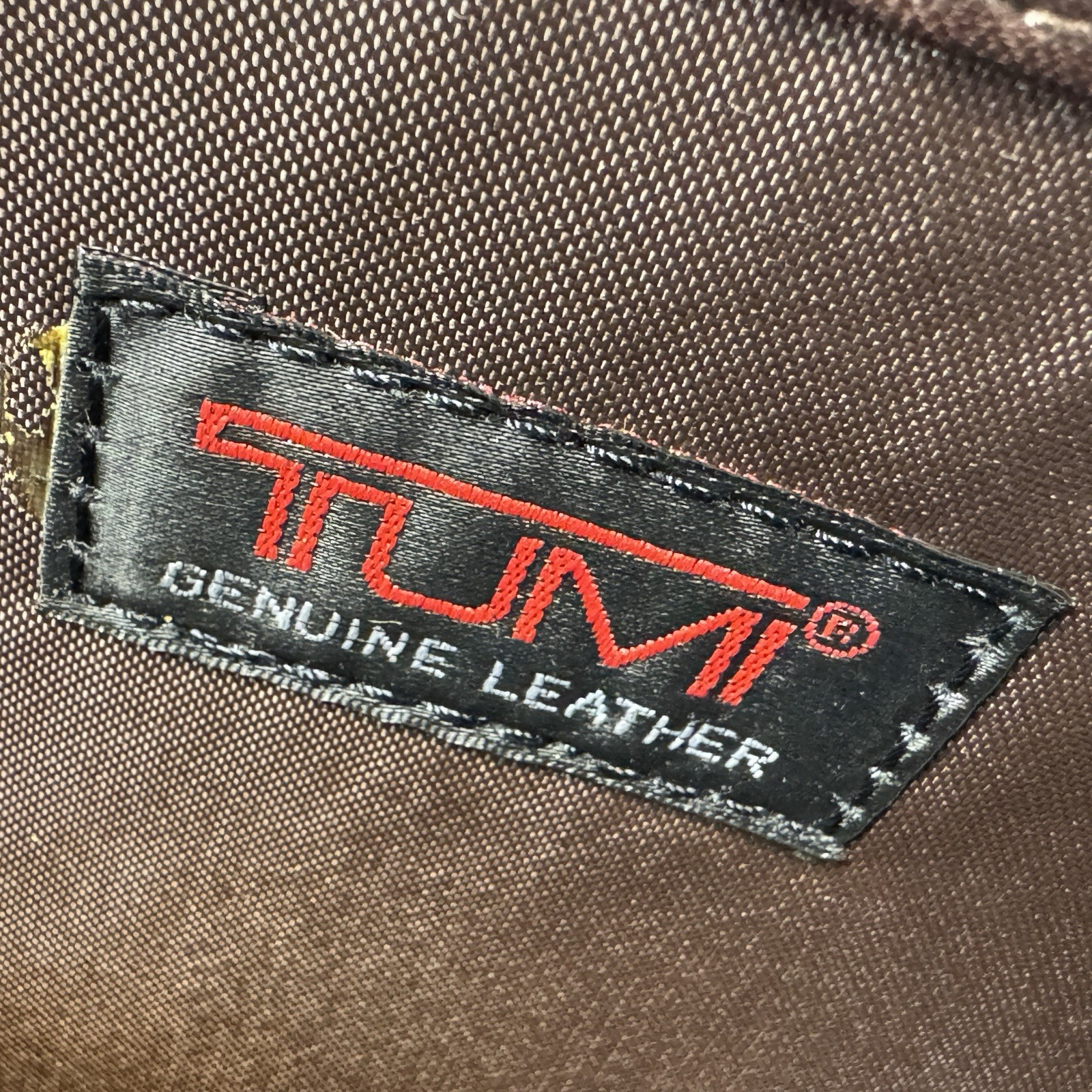 Vtg Tumi Alpha Expandable Organizer Brown Leather Laptop Briefcase w/ Strap