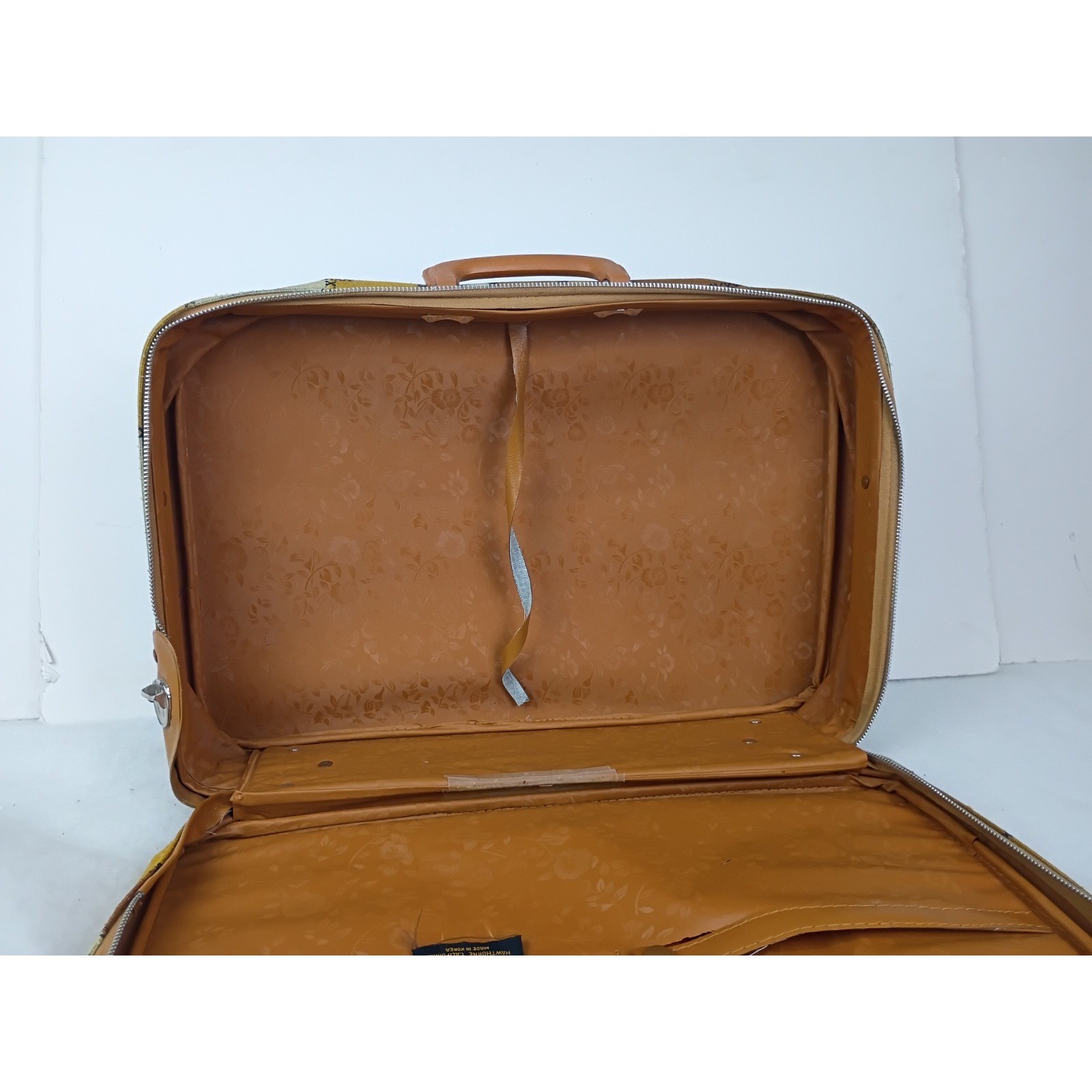 Armored Luggage Co. Vintage 70s Patchwork Suitcase Travel Storage Bag Retro