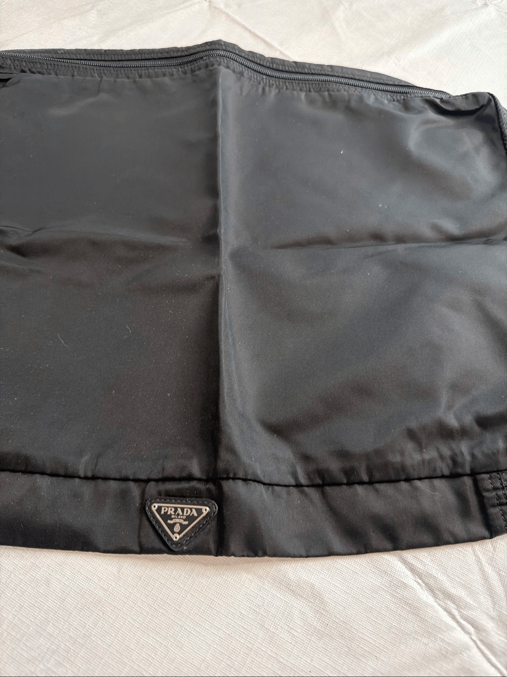 Prada Black Nylon Garment Bag Travel Suit Carrier Foldable Made In Italy