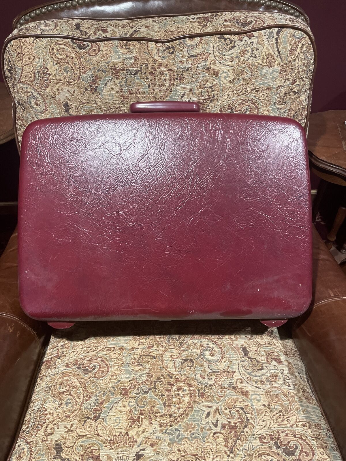Vintage Samsonite Profile piece luggage Burgandy 22”