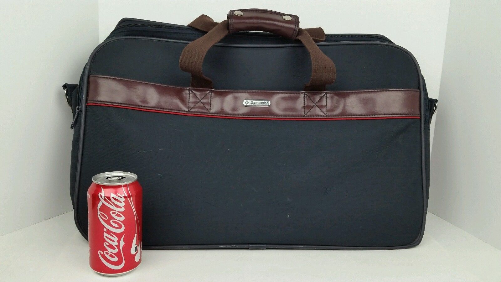 Vintage Samsonite Sidekicks 2 Business Attache Nylon Carry On Bag Leather Trim