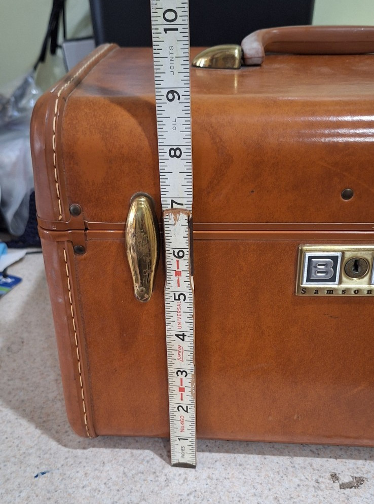 Vintage Samsonite Streamlite Train Case 4612 Brown w/Tray & Mirror MCM
