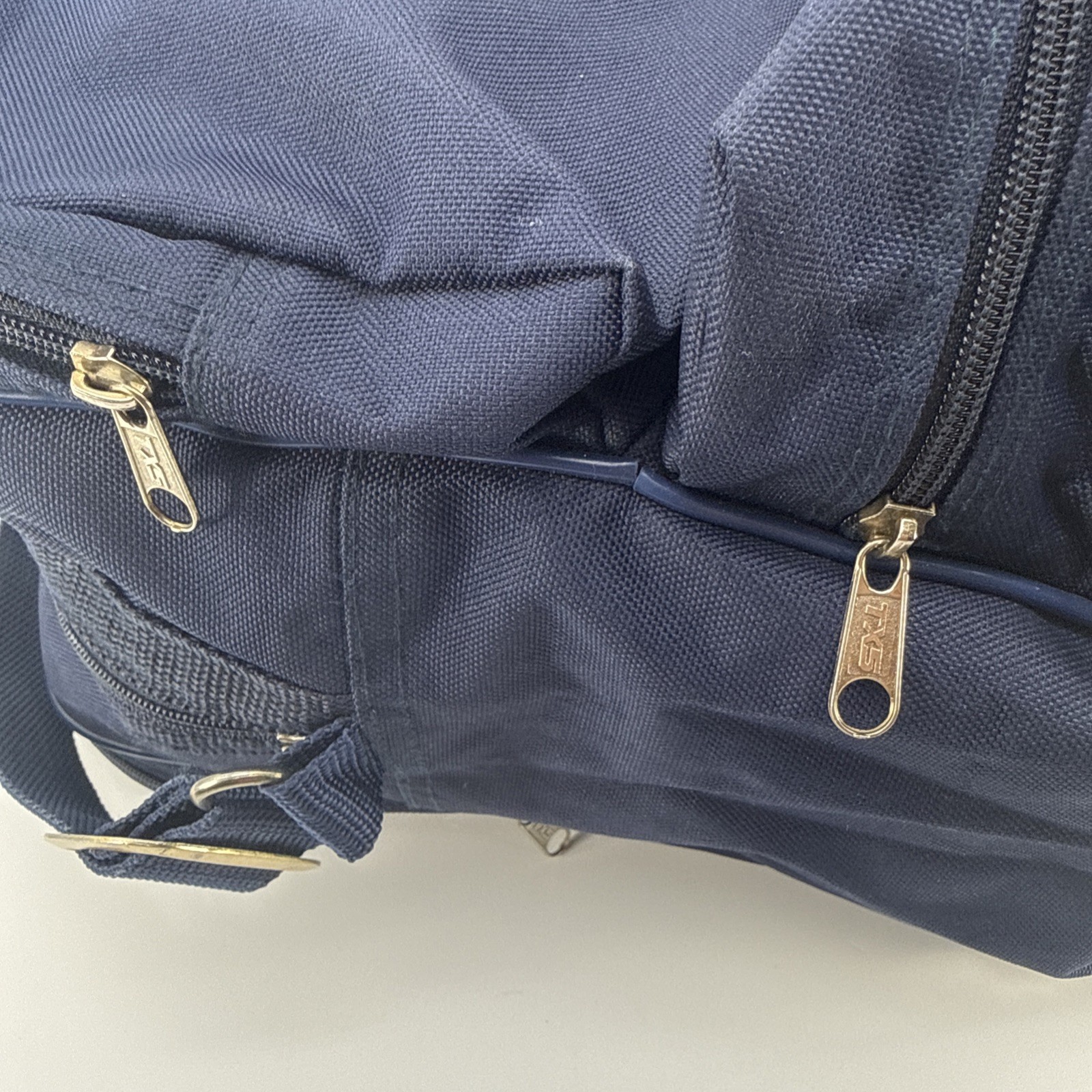 Vintage Lockheed Martin Logo Shoulder Duffel Bag Carry On Blue Nylon 4 Pockets