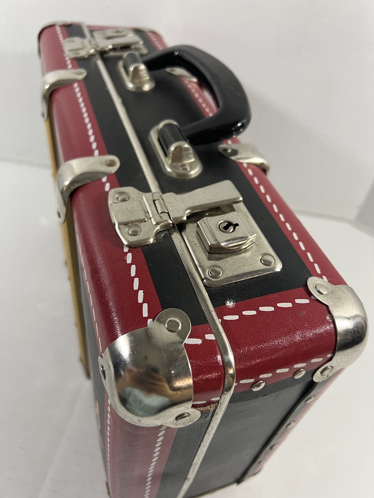 Unusual Vintage Red Luggage Travel Suitcase Decor Istanbul Venedig Nice! #1