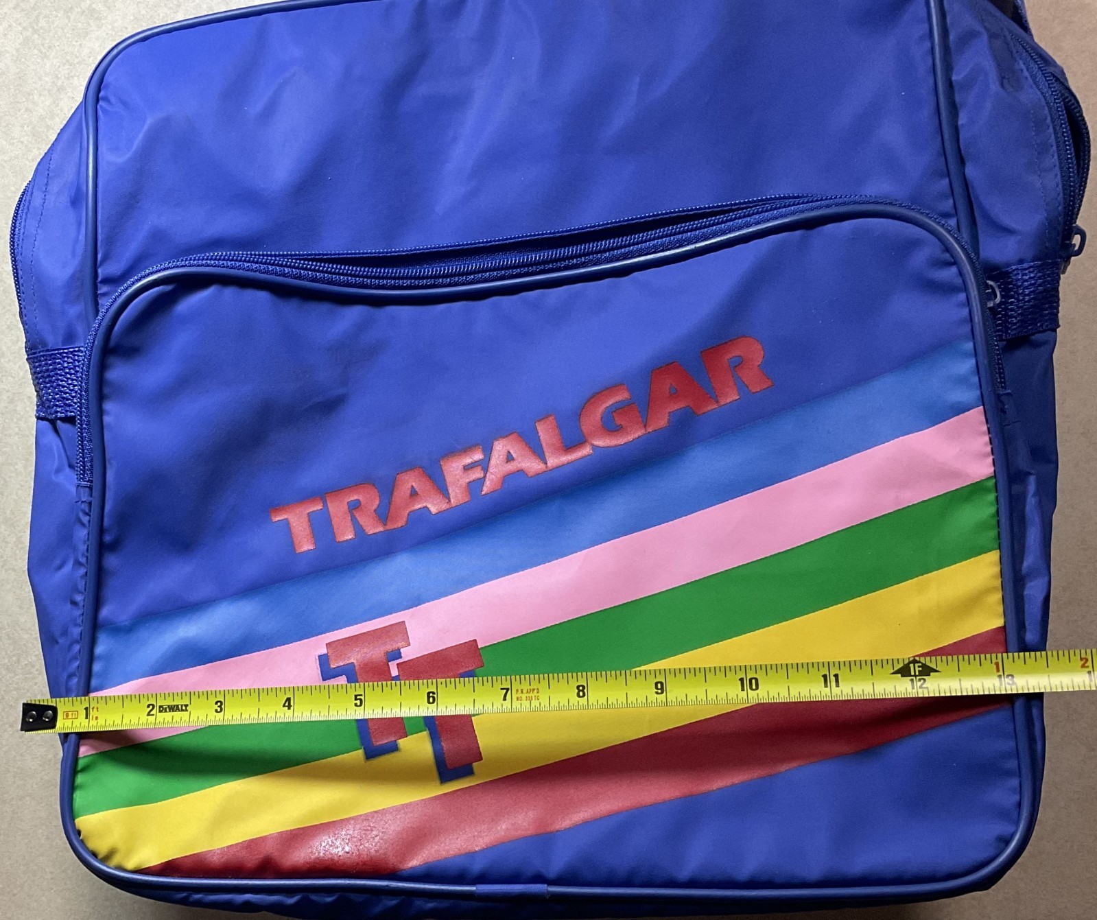 1980s Fabulous Rainbow Trafalgar Tours Shoulder Travel Bag Tote Nylon Strap