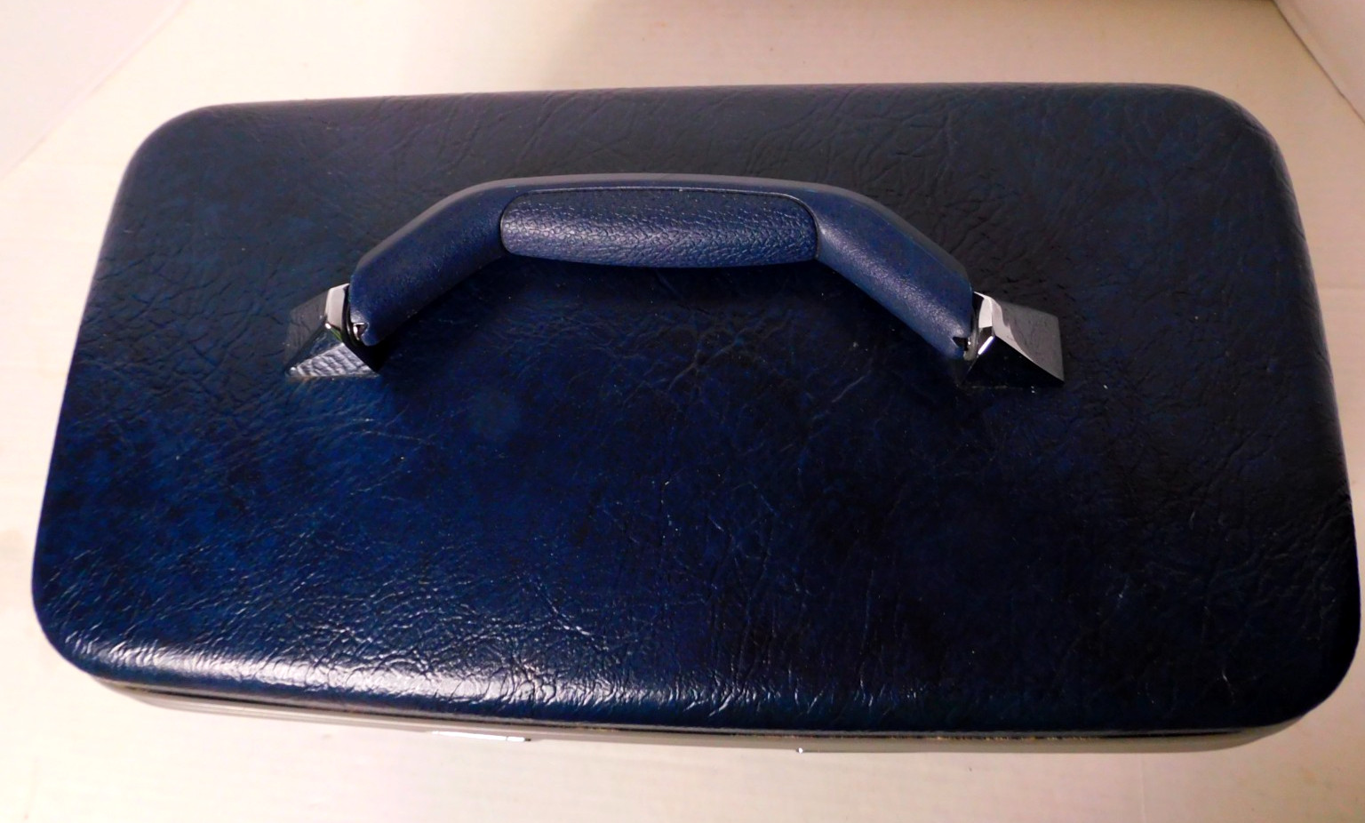 Samsonite Vintage Travel Hard Case – Full Mirror – No Tray – Dark Blue – EUC!