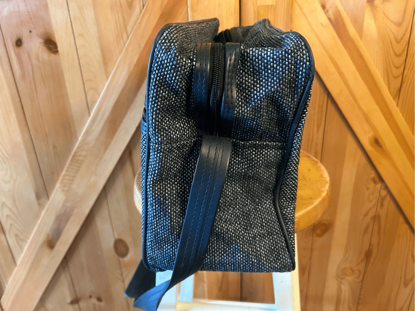 Fifth Avenue Luggage Carry On Shoulder Bag Blue Tweed Vintage