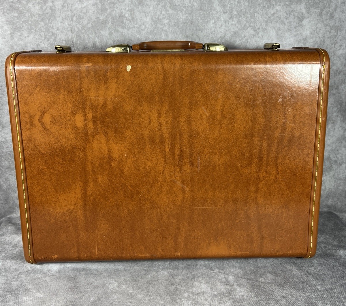 Vintage Samsonite Streamlite Shwayder Bros Saddle Tan Suitcase Luggage No Key